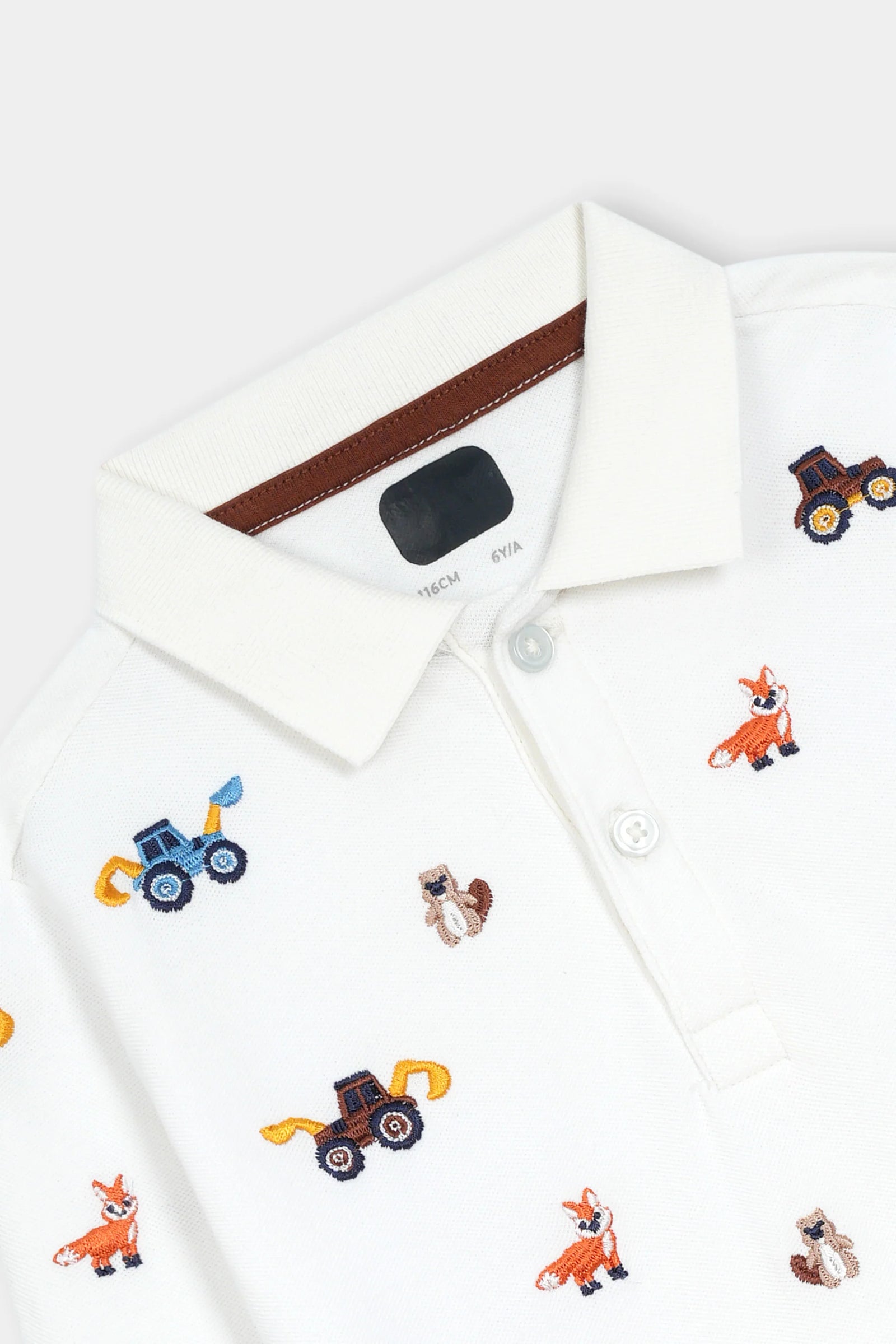 All-Over Embroidered Soft Cotton Polo Shirt