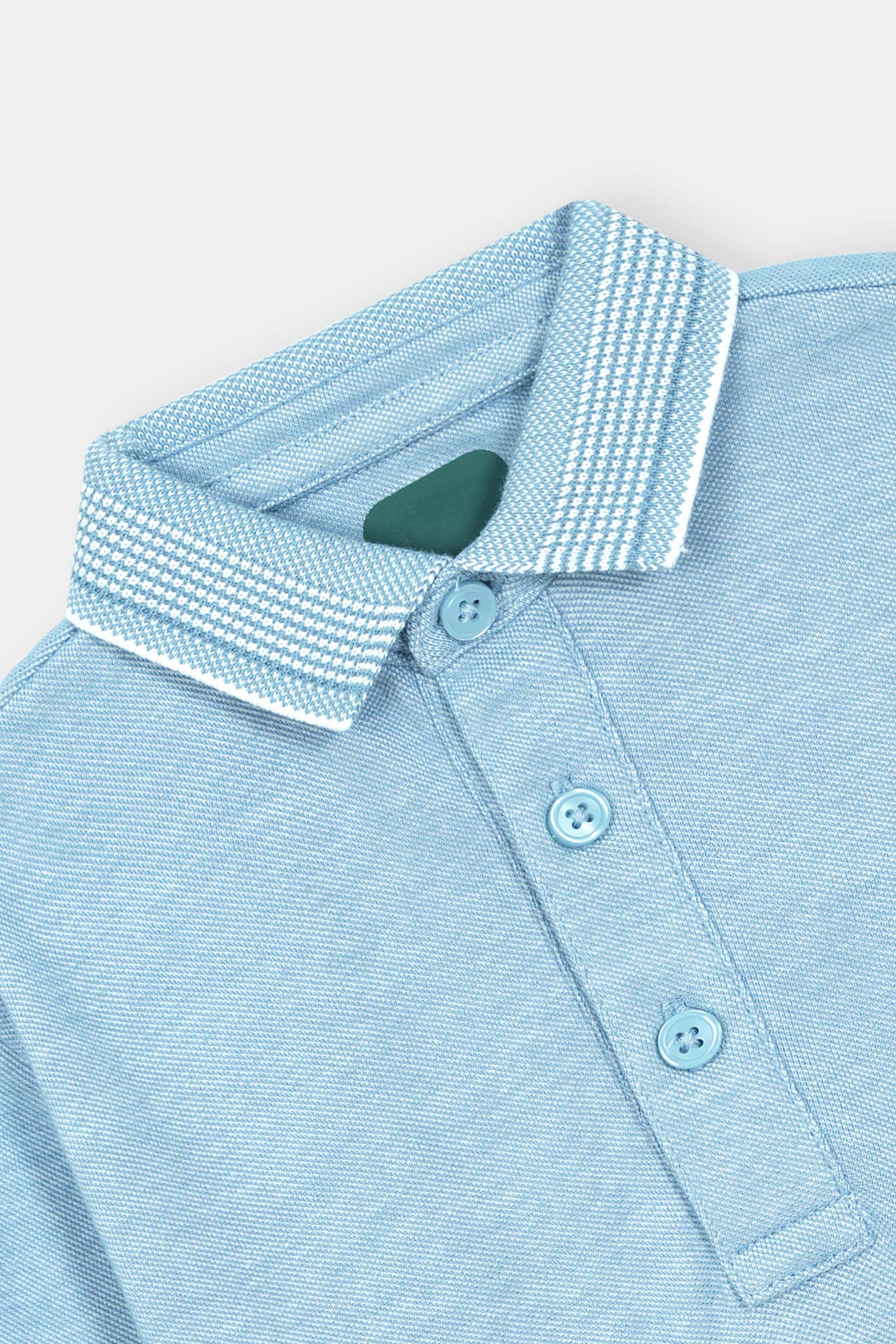 Classic Cotton Long Sleeve Polo – Sky Blue