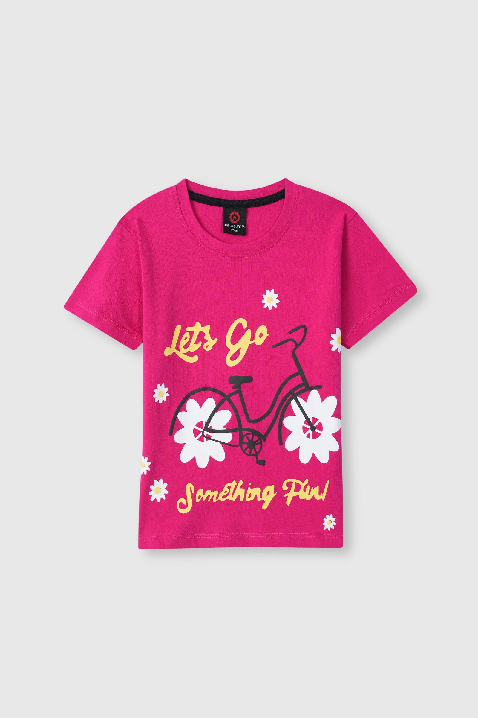 Girls "Lets Go" Printed Soft Cotton T Shirt