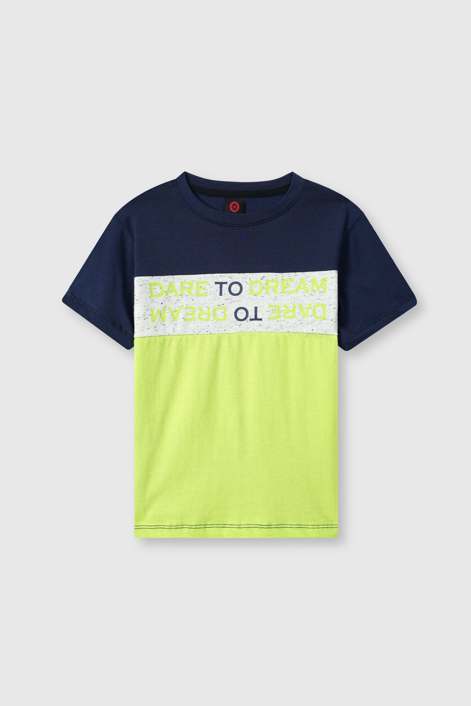 Boys Color Block Printed Cotton T Shirt