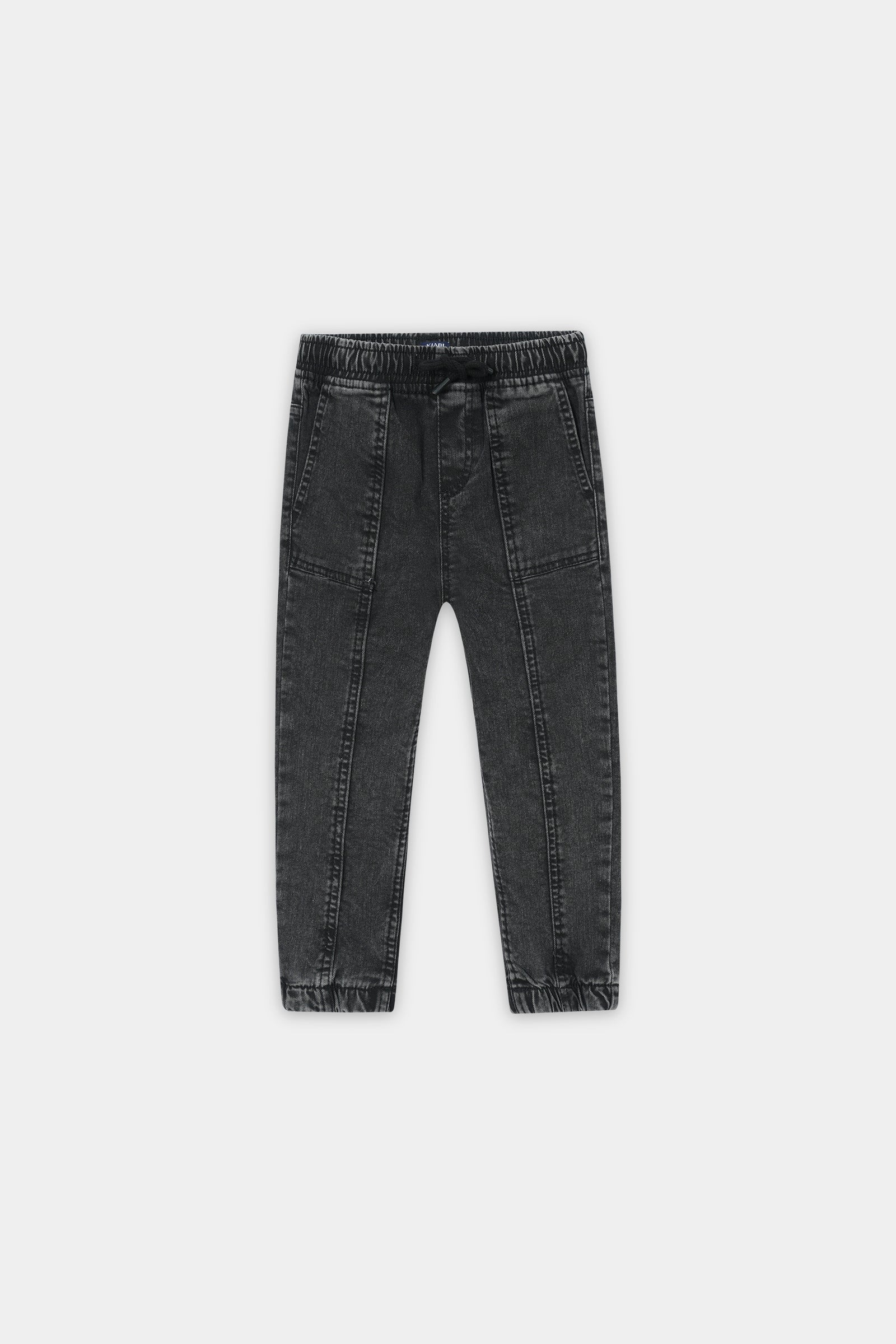 Urban Black Acid-Wash Jogger trouser