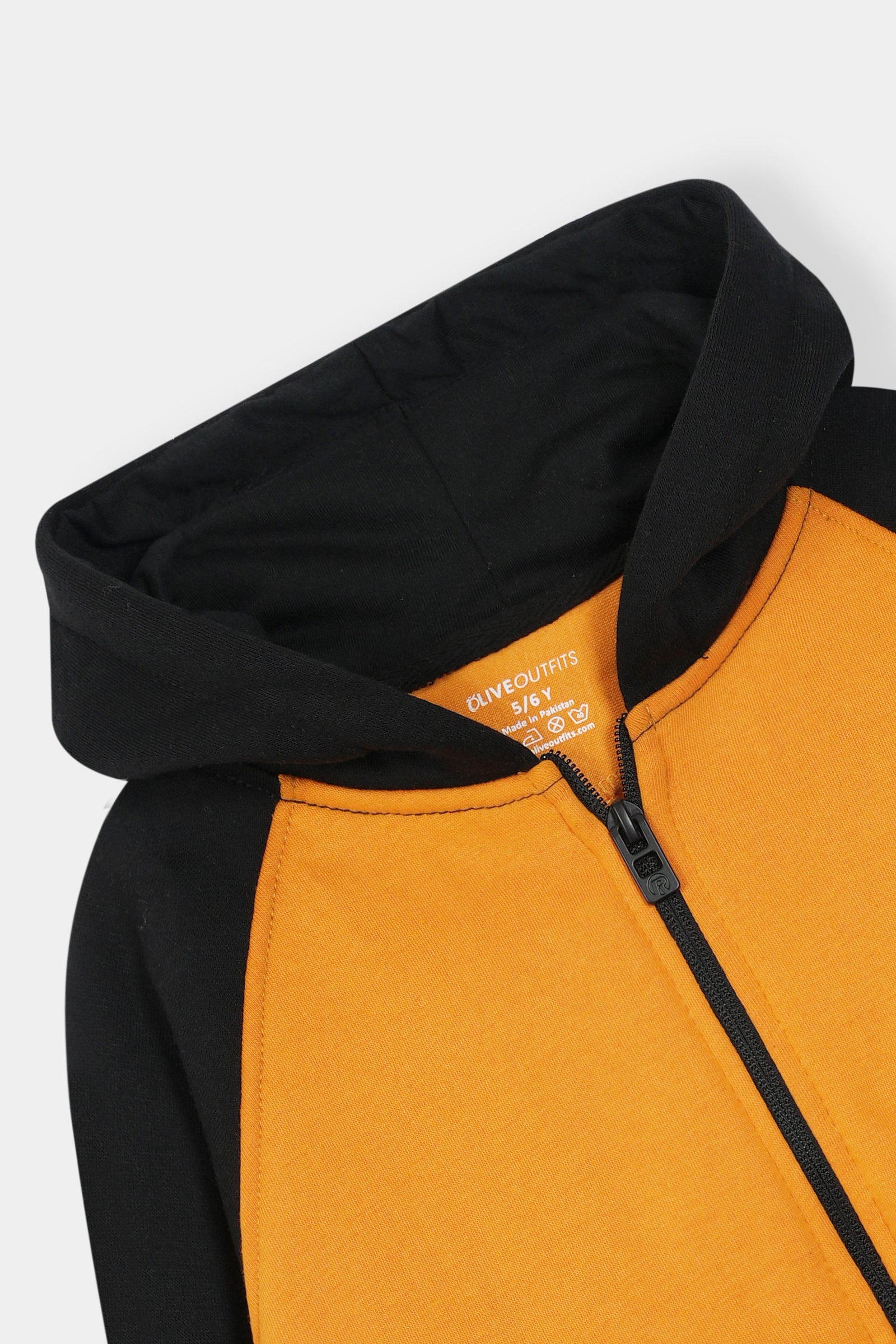 Bold Orange & Black Zip-Up Hoodie Set (unisex)