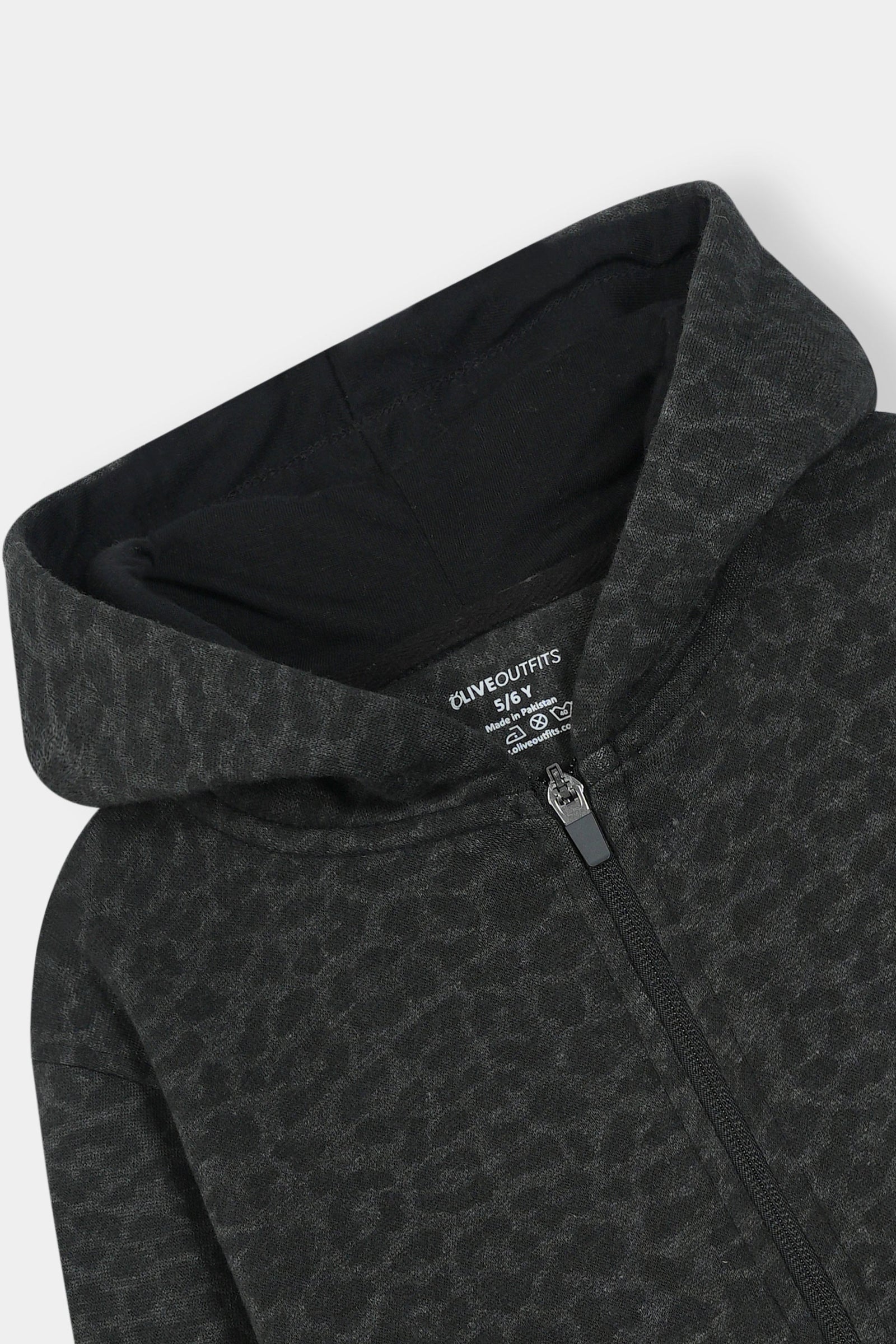 Boys Black Leopard Print Hoodie & Jogger Set