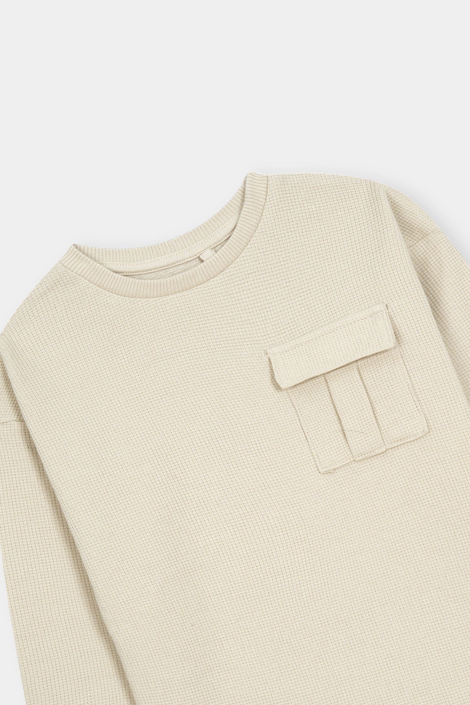 Classic Beige Waffle Pocket Tee