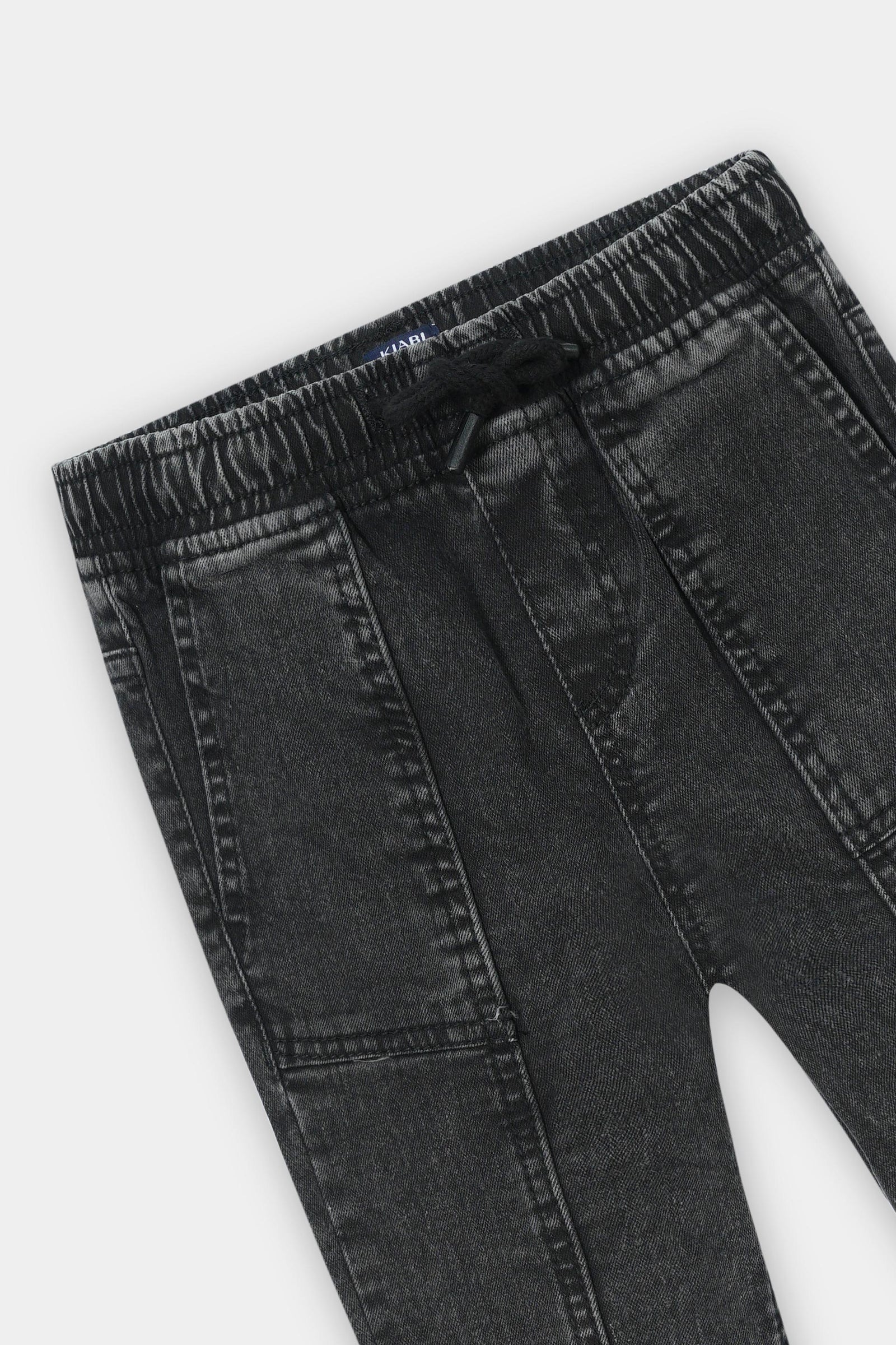 Urban Black Acid-Wash Jogger trouser