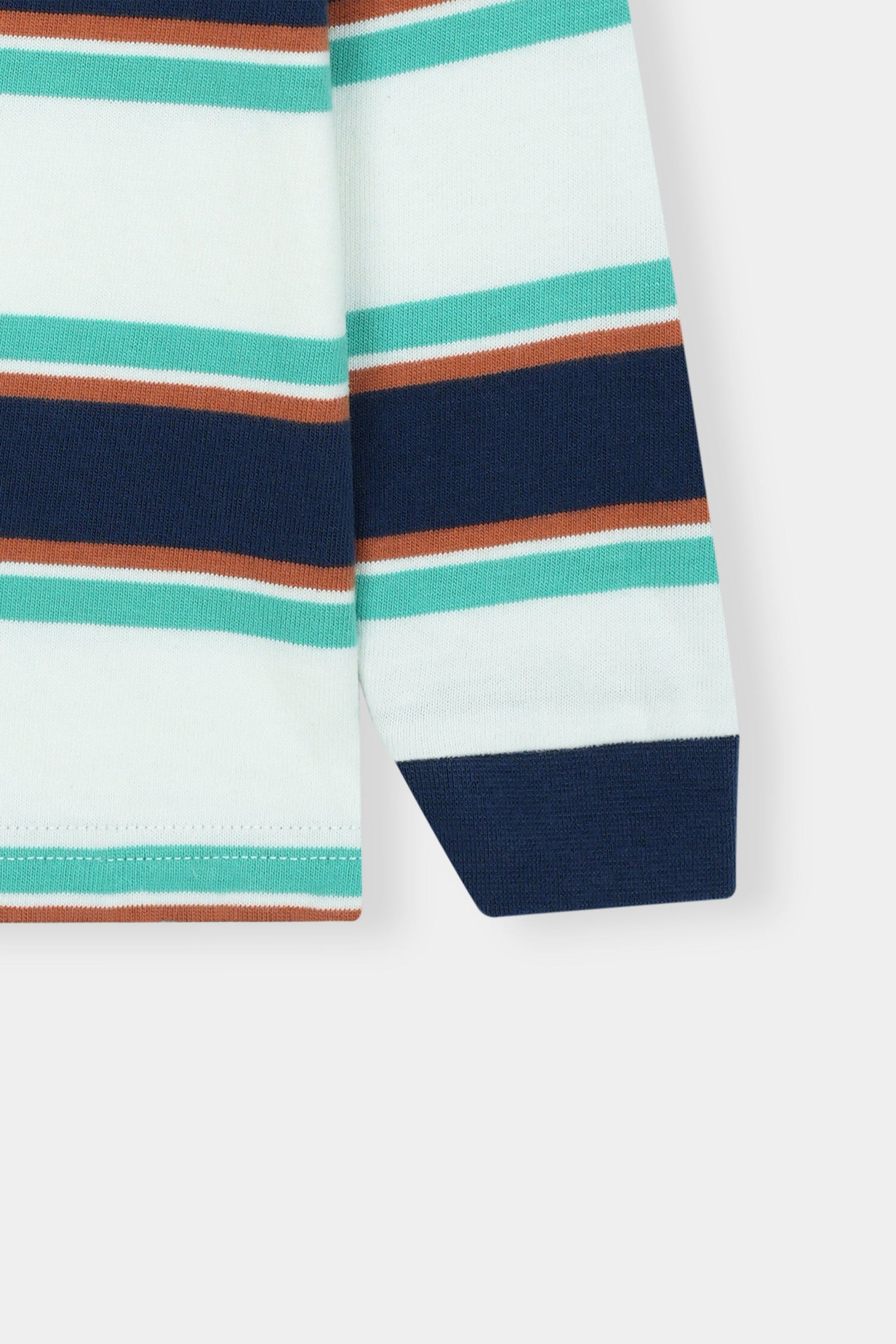 Striped Varsity Polo Tee with '84' Patch