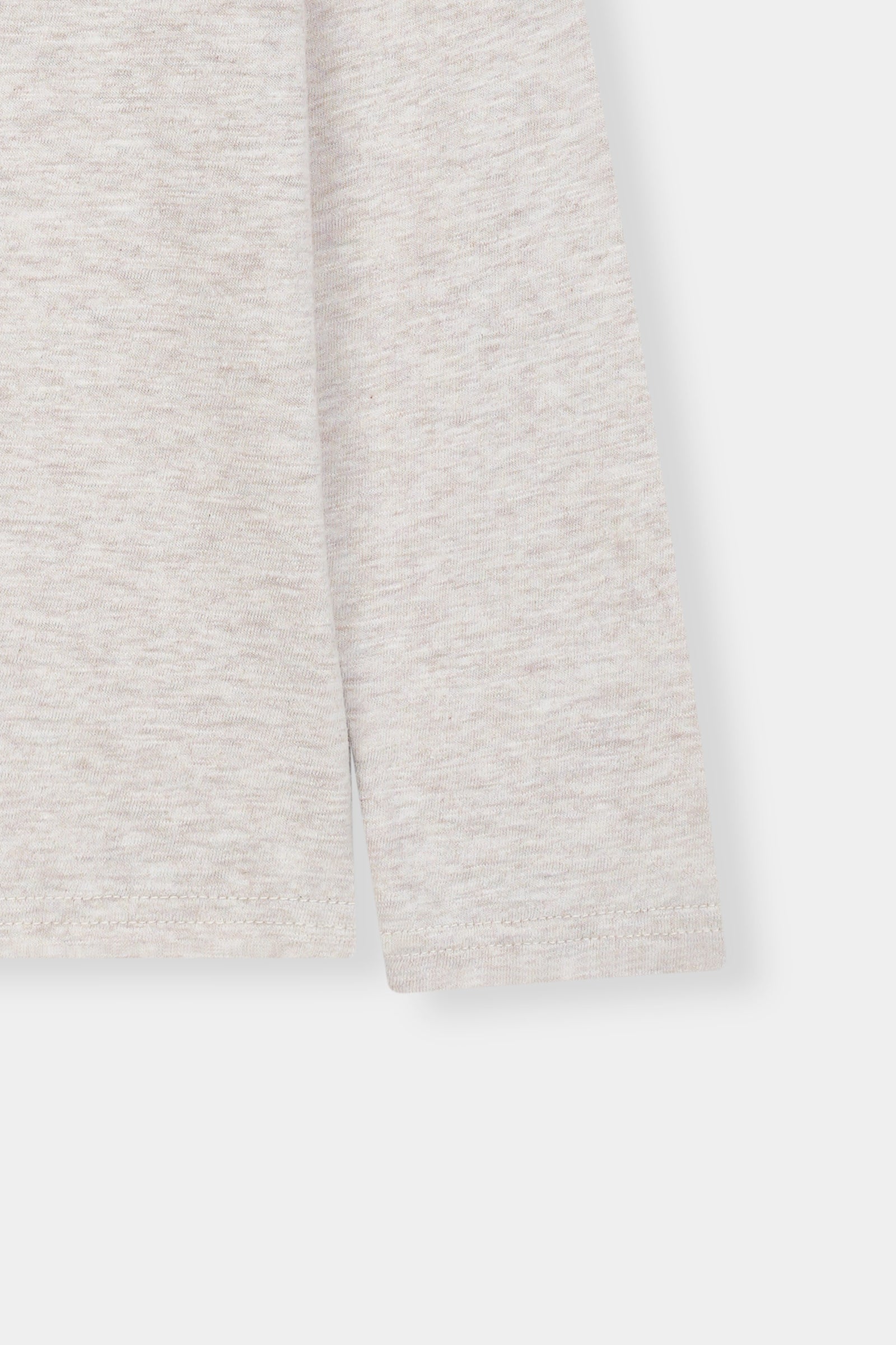 Casual Cotton-Blend Long Sleeve T-Shirt – Light Grey