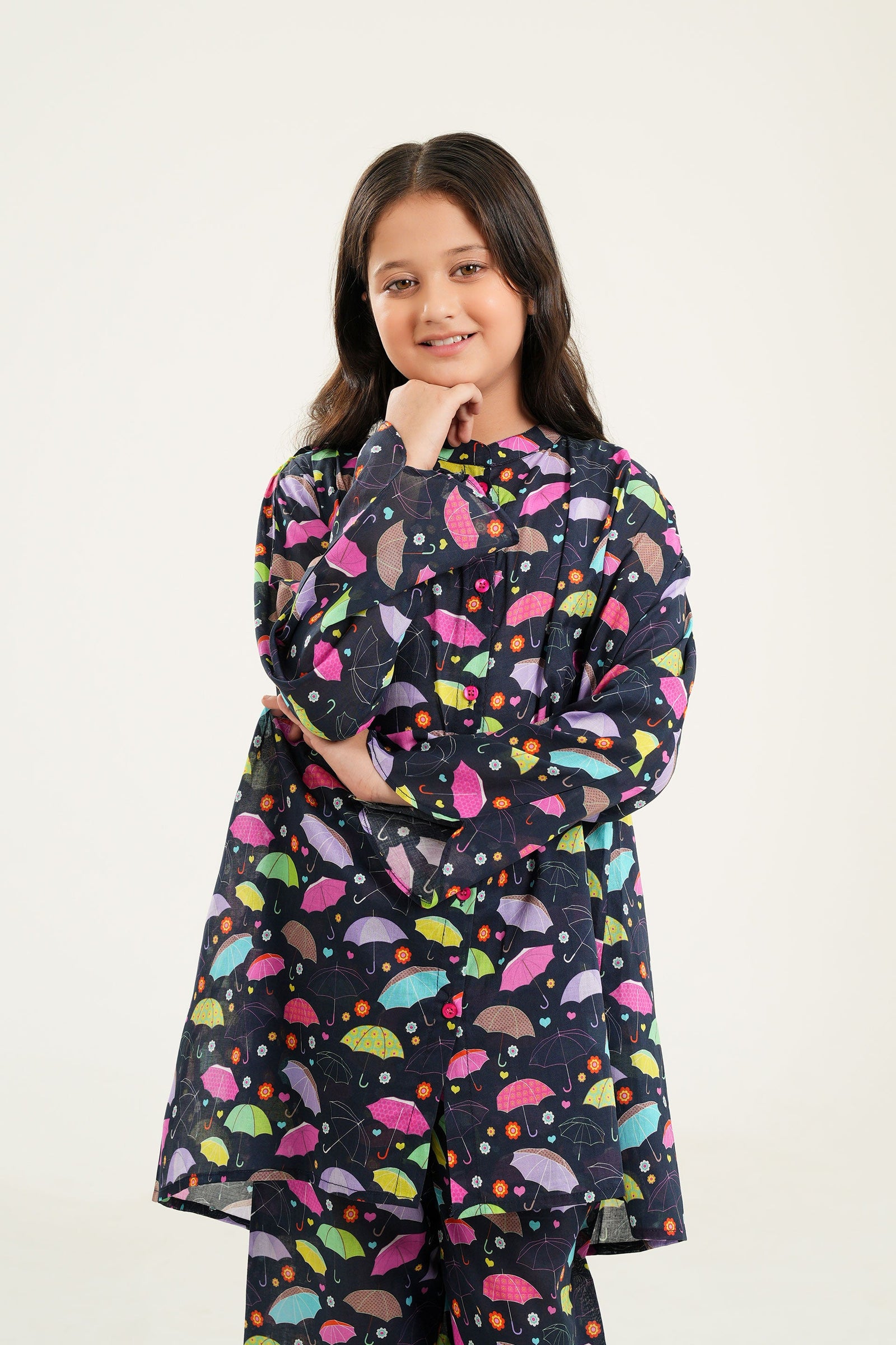 "Rainy Day Fun - Girls Umbrella Print Co-Ord Set"