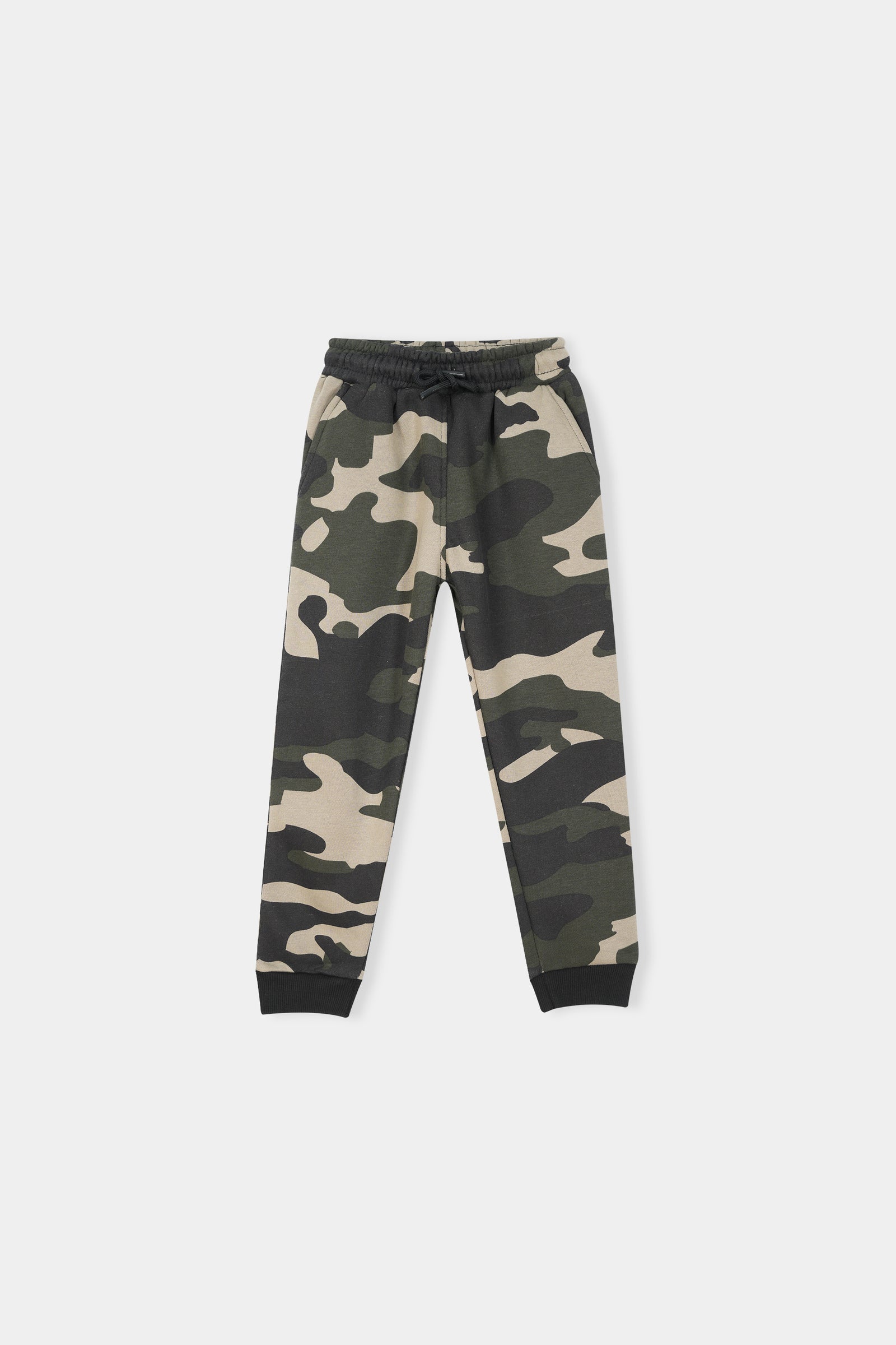 Boys Camo Zip-Up Tracksuit – Army Green & Black