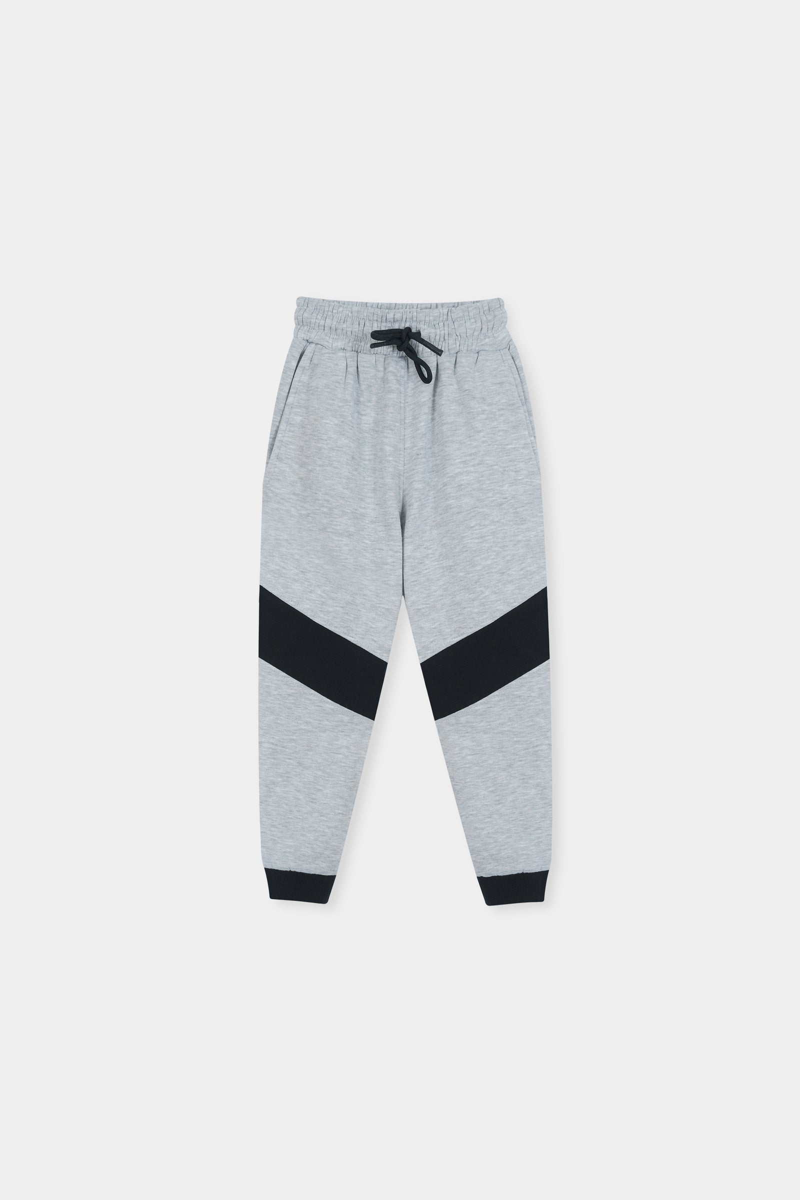 Stylish Two-Tone' Tracksuit Set: Grey and Black Hoodie with Matching Joggers