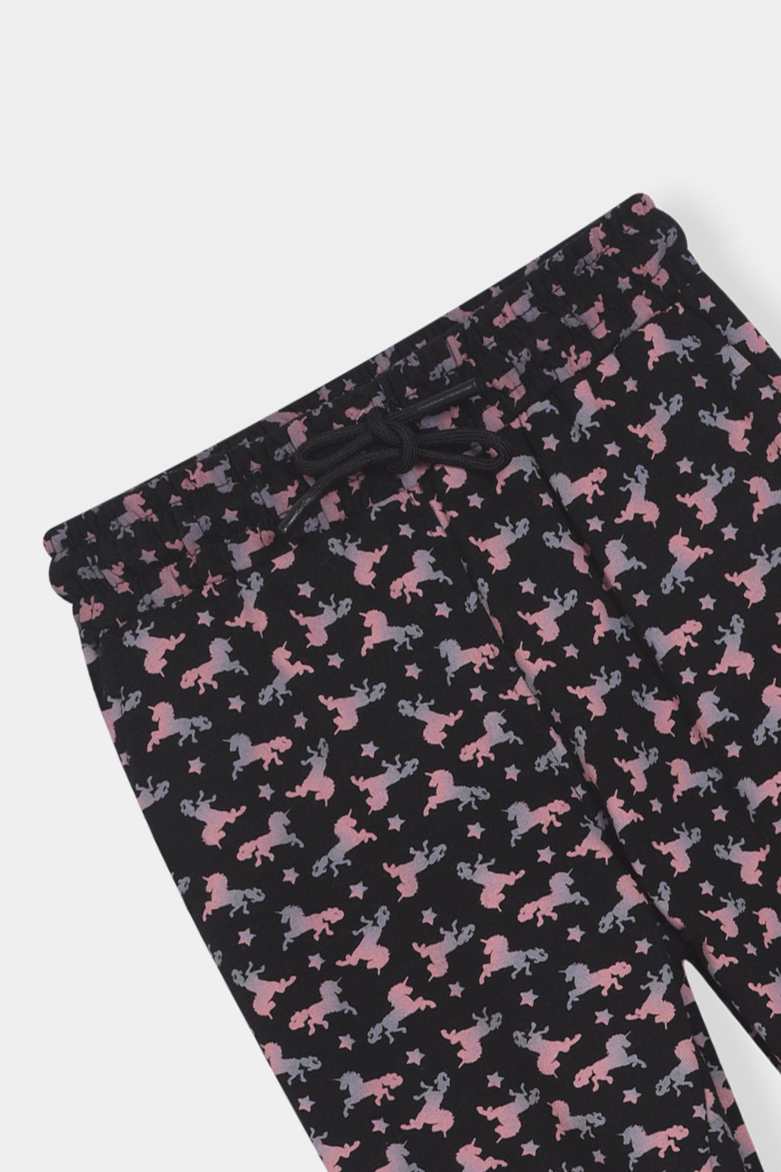 Boys Unicorn Print Hoodie & Joggers Set – Black & Pink