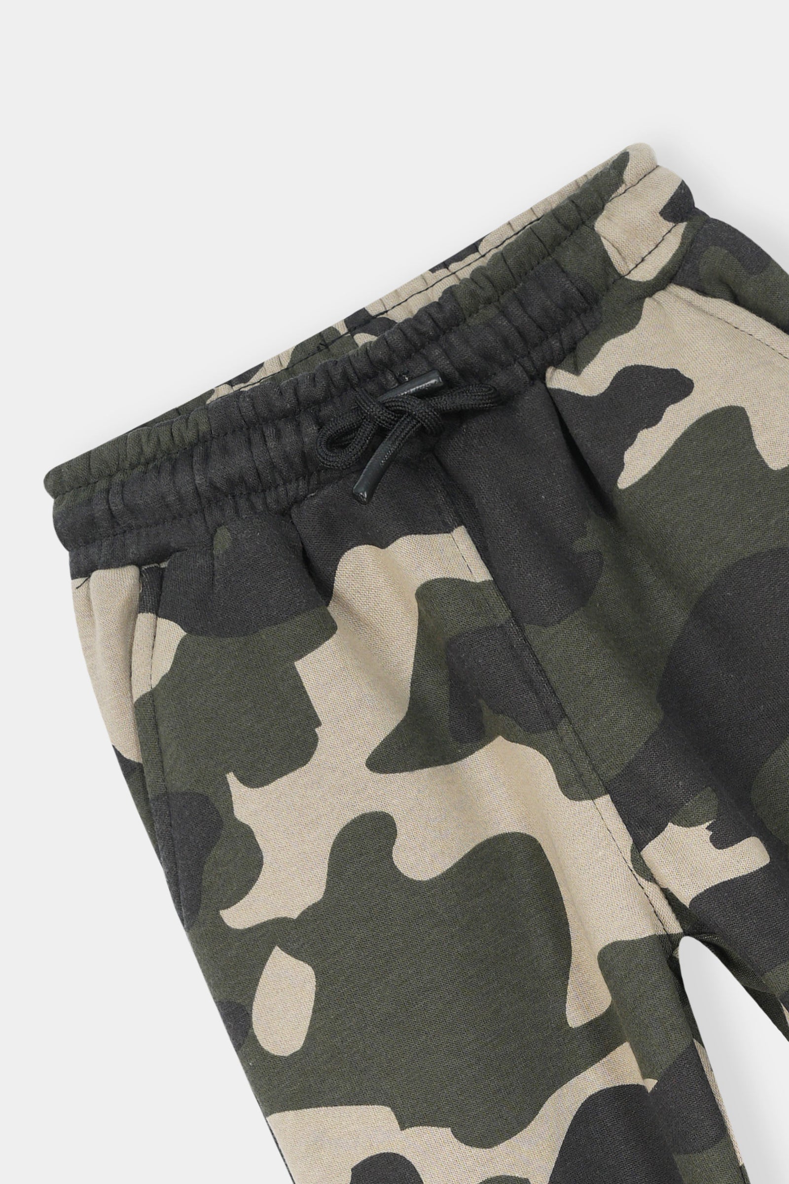 Boys Camo Zip-Up Tracksuit – Army Green & Black