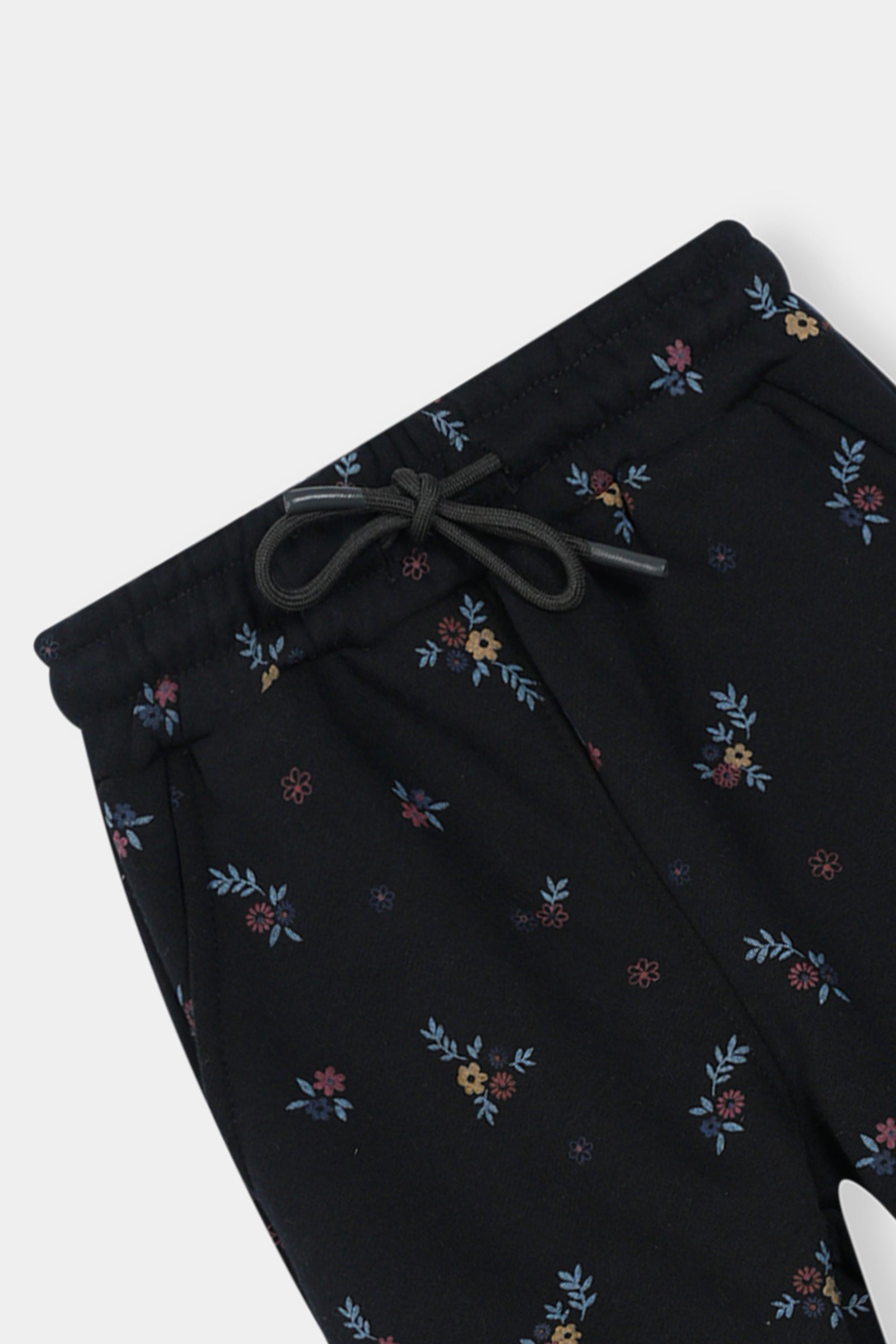 Boys Cozy Floral Black Hoodie and Jogger Set