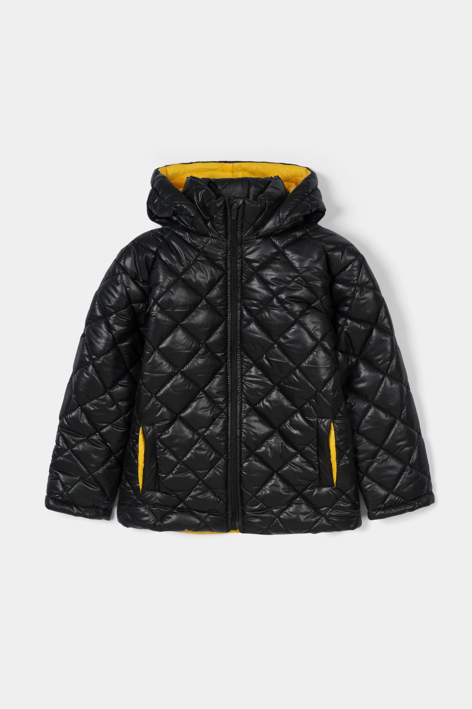 Black Dimond Quilt Hoodie Jacket