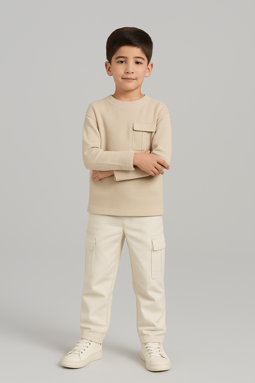 Classic Beige Waffle Pocket Tee