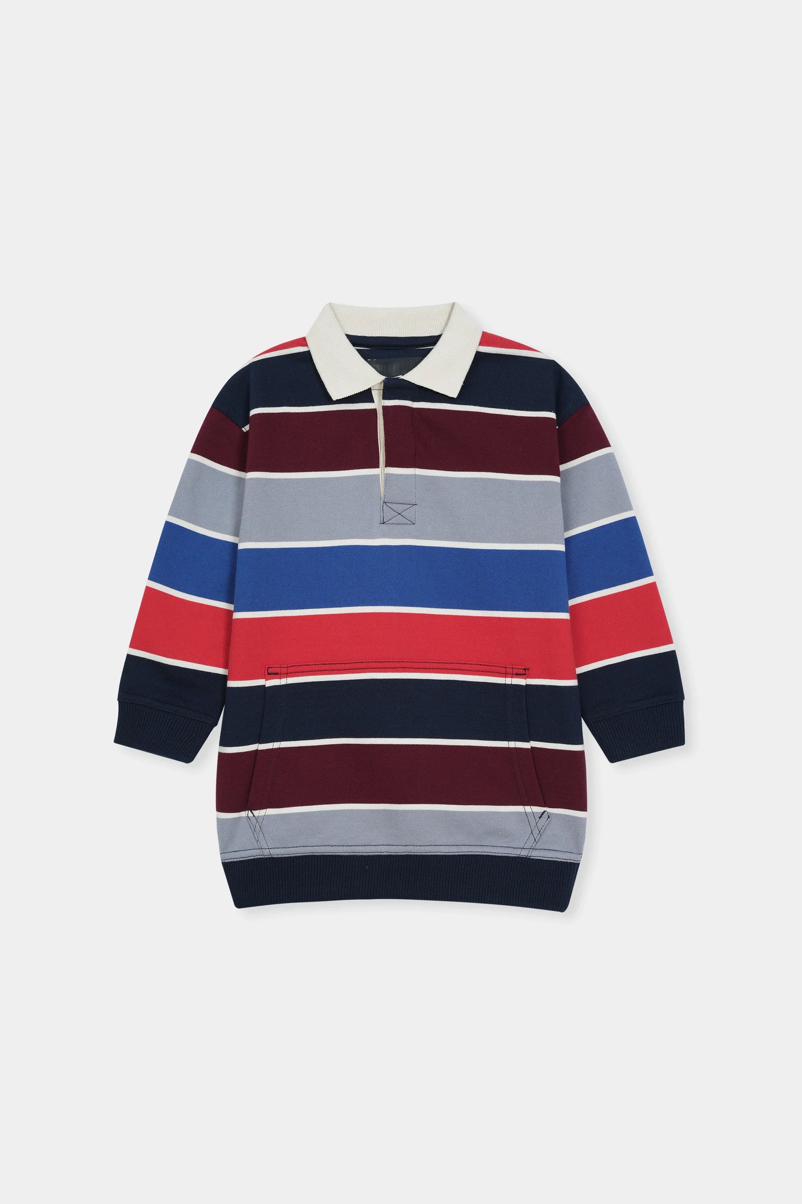 Multi-Stripe Polo Sweatshirt