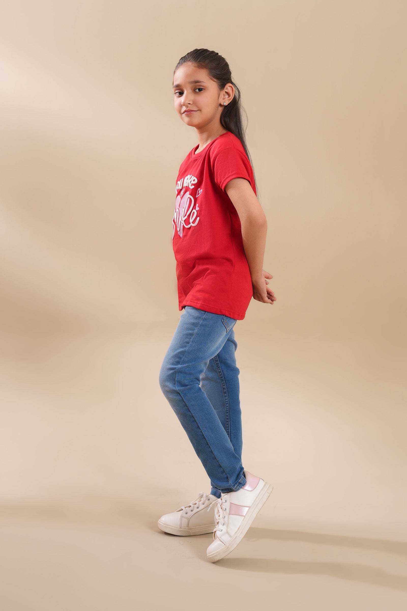 Girls Soft Cotton Heart T Shirt