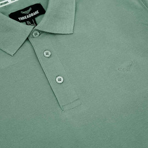 Premium Quality Green Slim Fit Embroided Pique Polo Shirt For Men (120614)