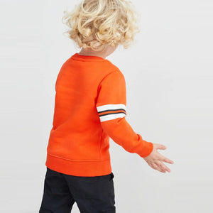 Premium Quality Orange Slogan Soft Fleece Sweatshirt For Kids (121470)