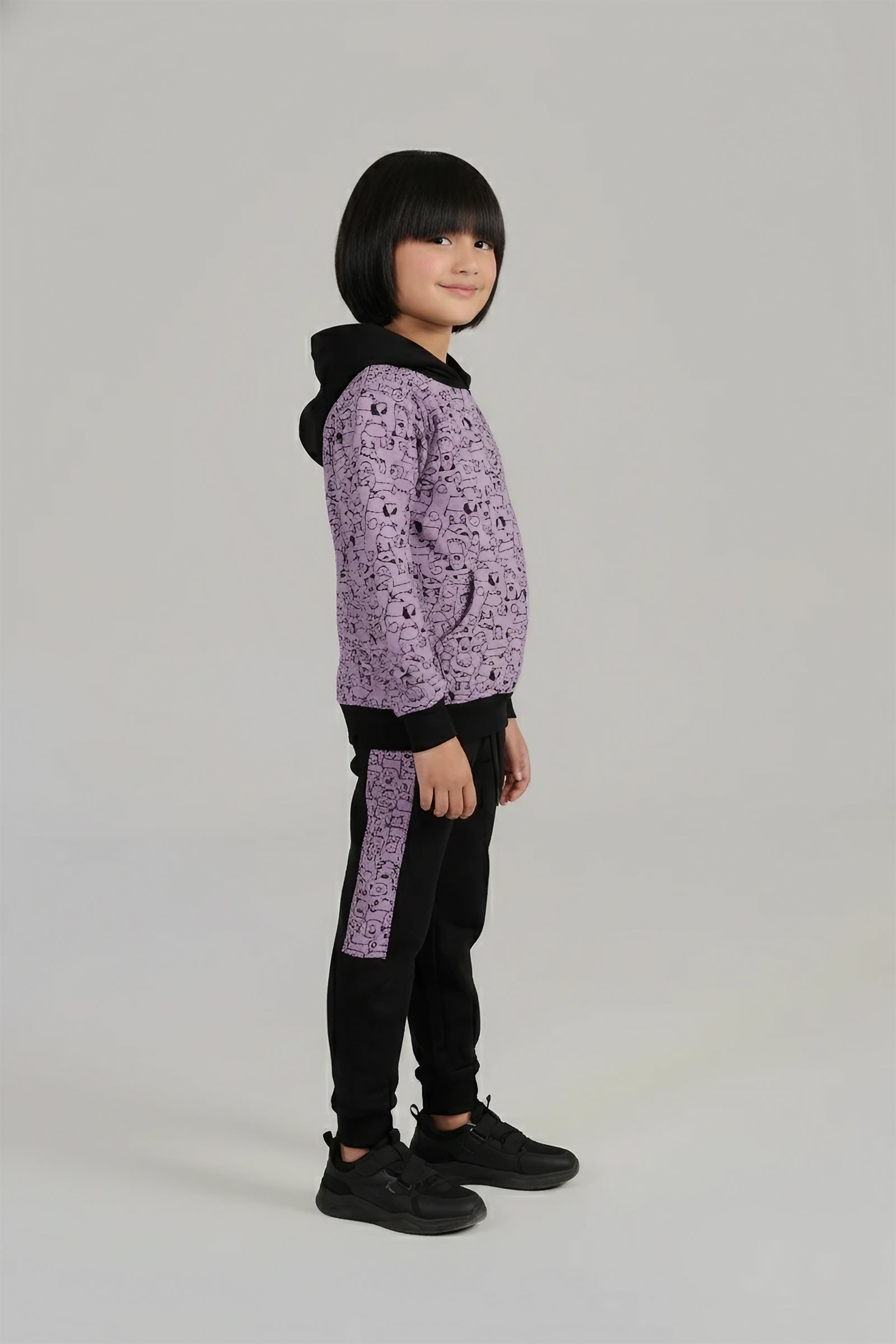 Boys Cozy Cartoon Character Hoodie and Jogger Set for Kids