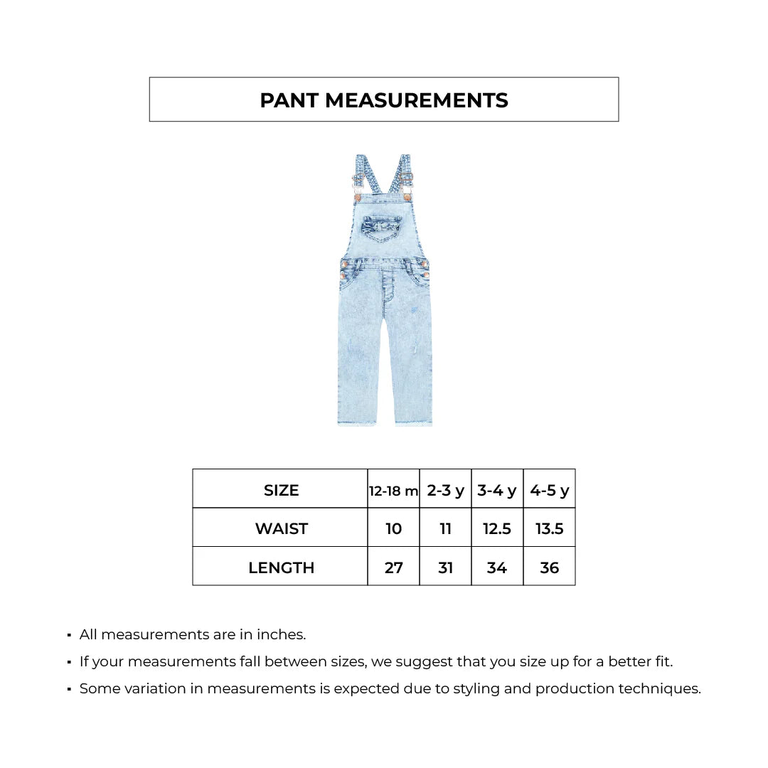 Kids' Light Wash Denim Overalls