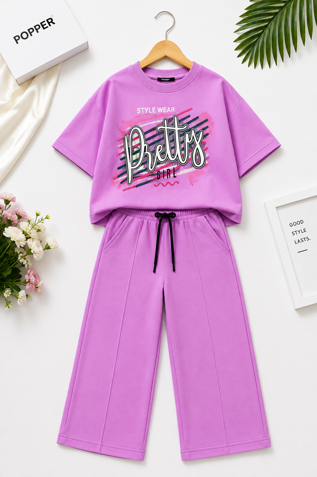 Pretty Girl Printed Co-Ord Set – Lilac