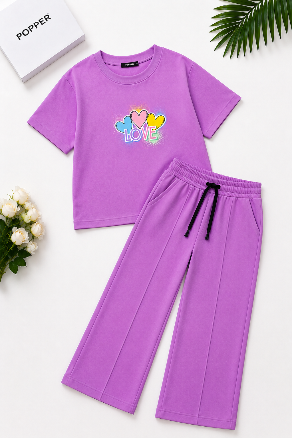 Girls’ LOVE Heart Lavender Co-Ord Set