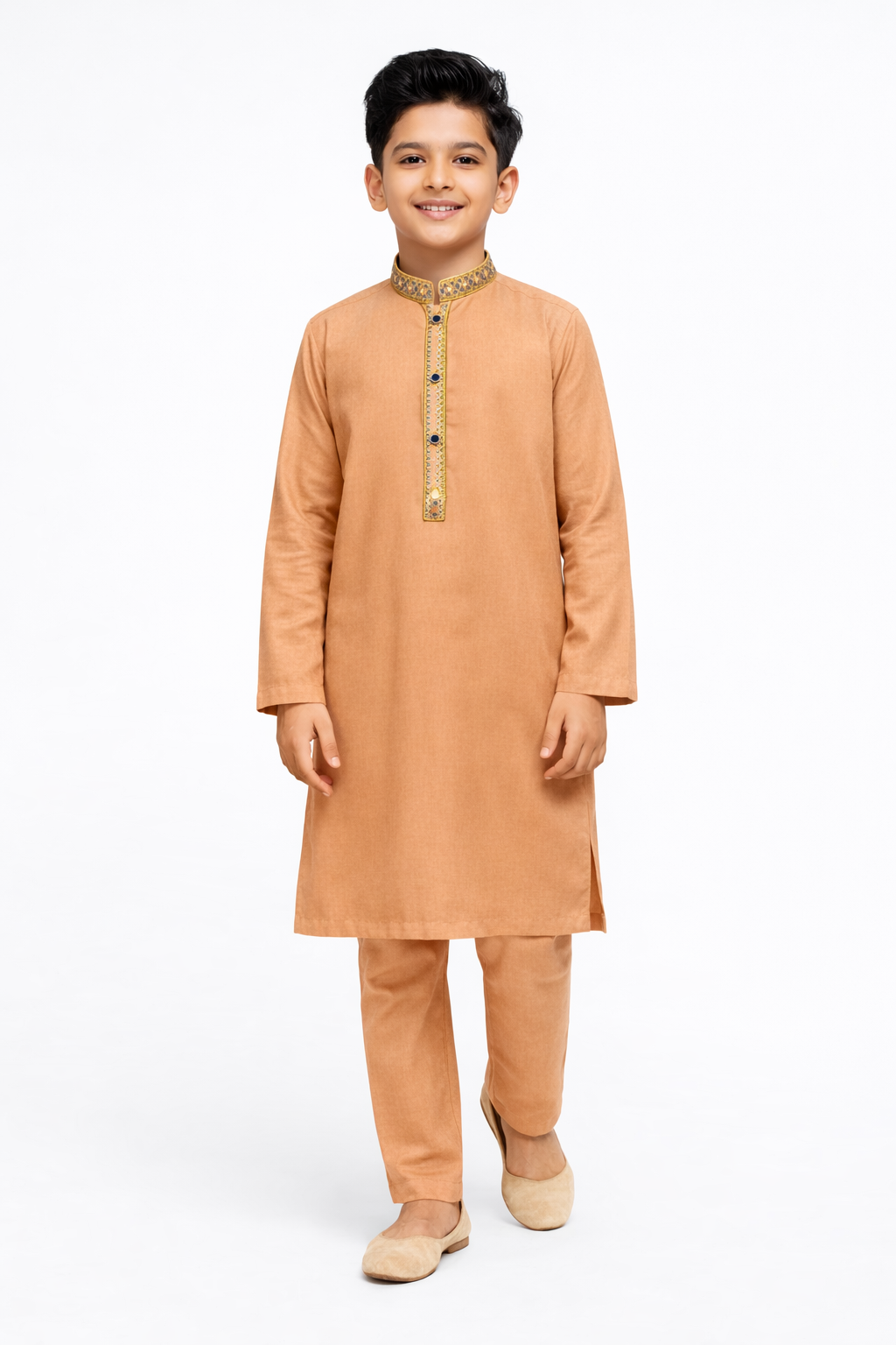 Rust Brown Boys Kurta Pajama