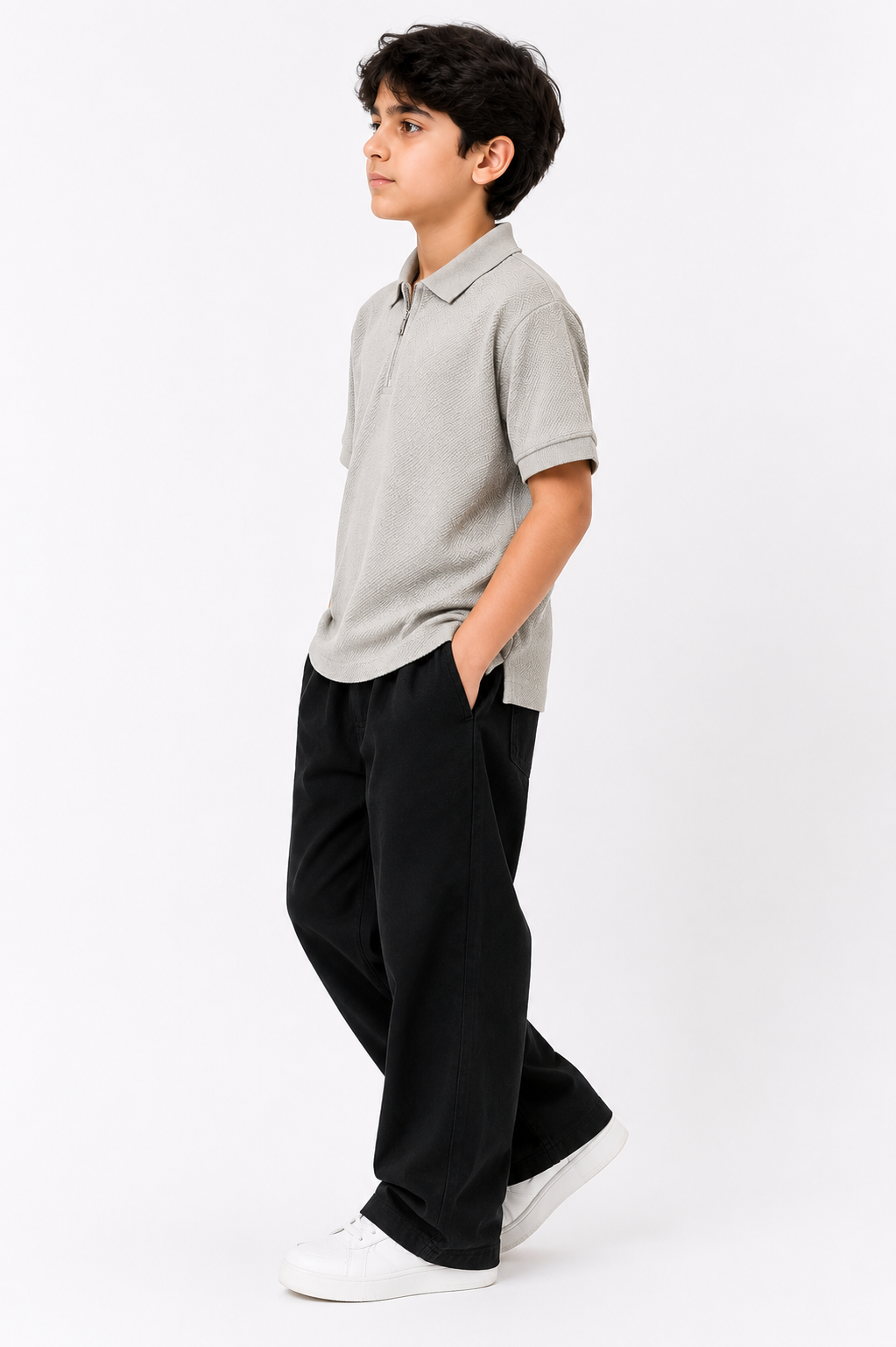 Kids Classic stone Grey Polo Shirt