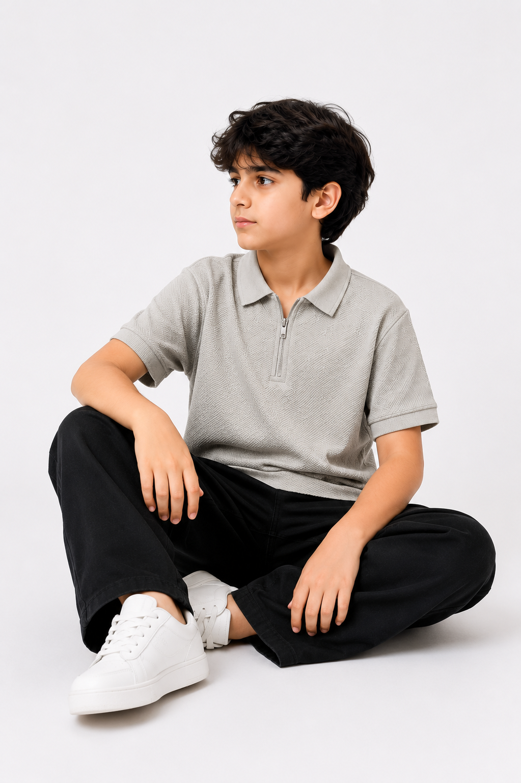 Kids Classic stone Grey Polo Shirt