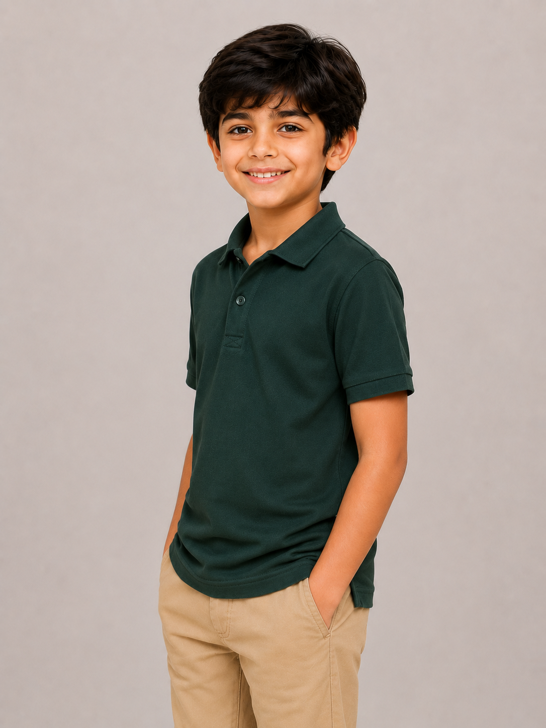 Kids Dark Green Polo Shirt – Classic Everyday Comfort