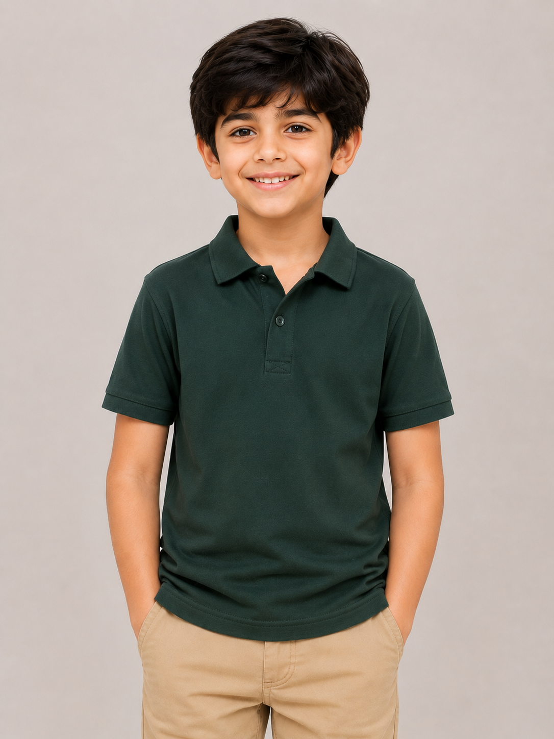 Kids Dark Green Polo Shirt – Classic Everyday Comfort