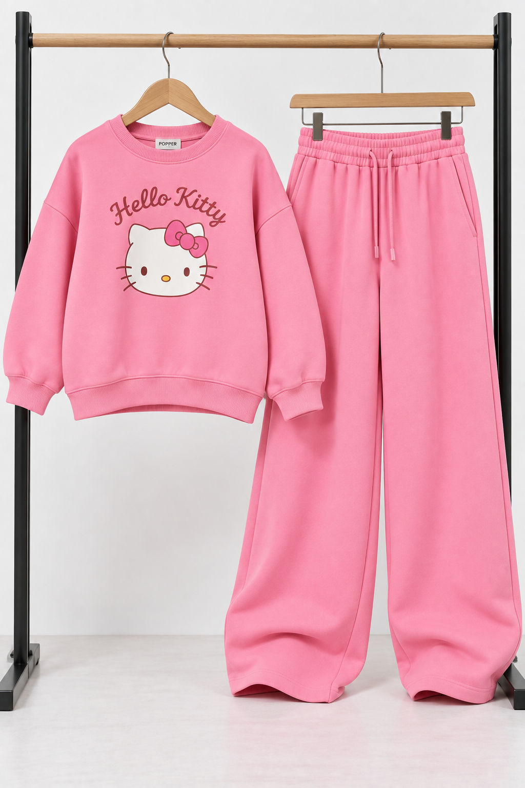 Pink Hello Kitty Fleece Tracksuit Set for Girls