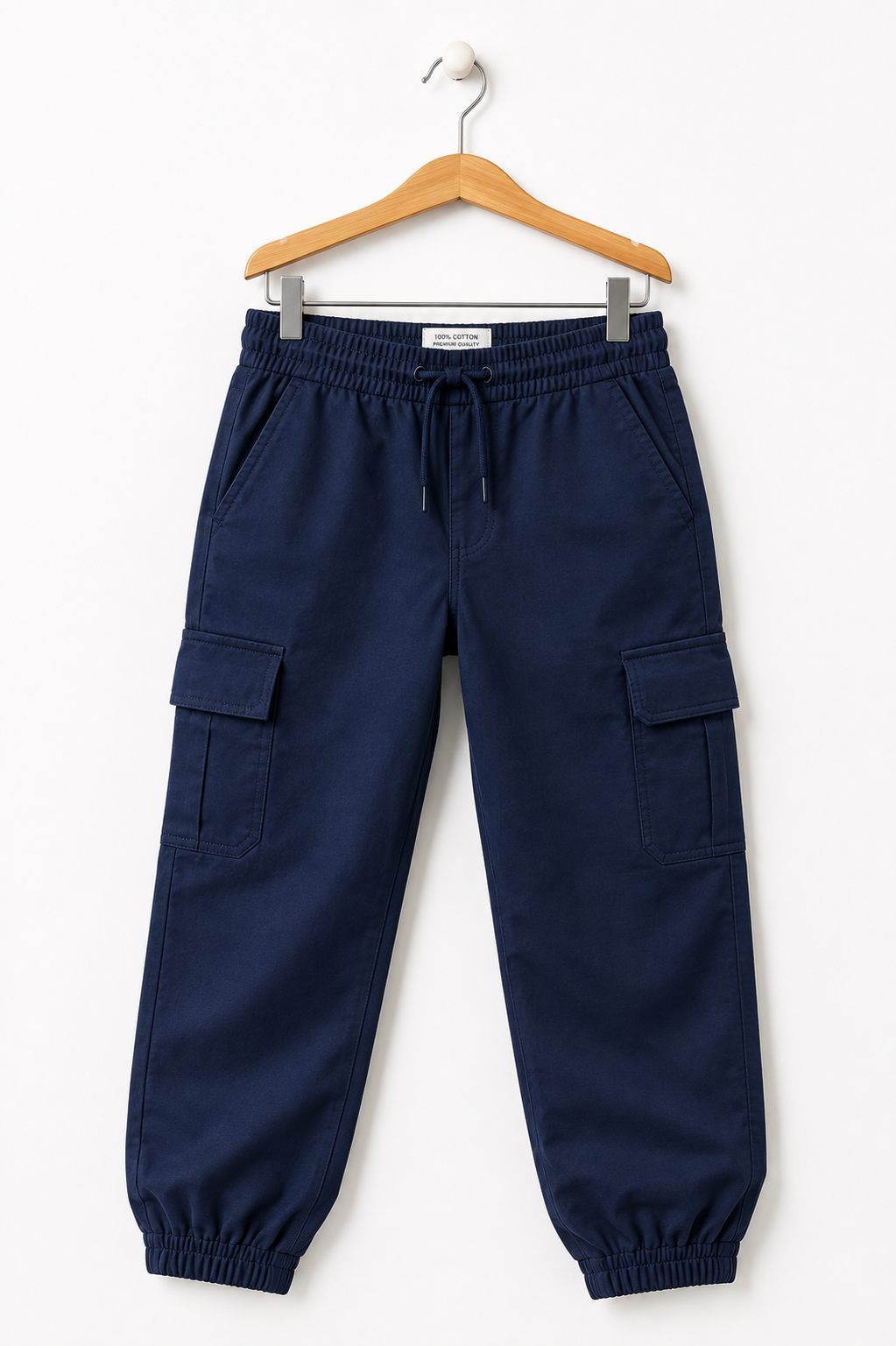 Kids Navy Blue Cargo Jogger Trouser