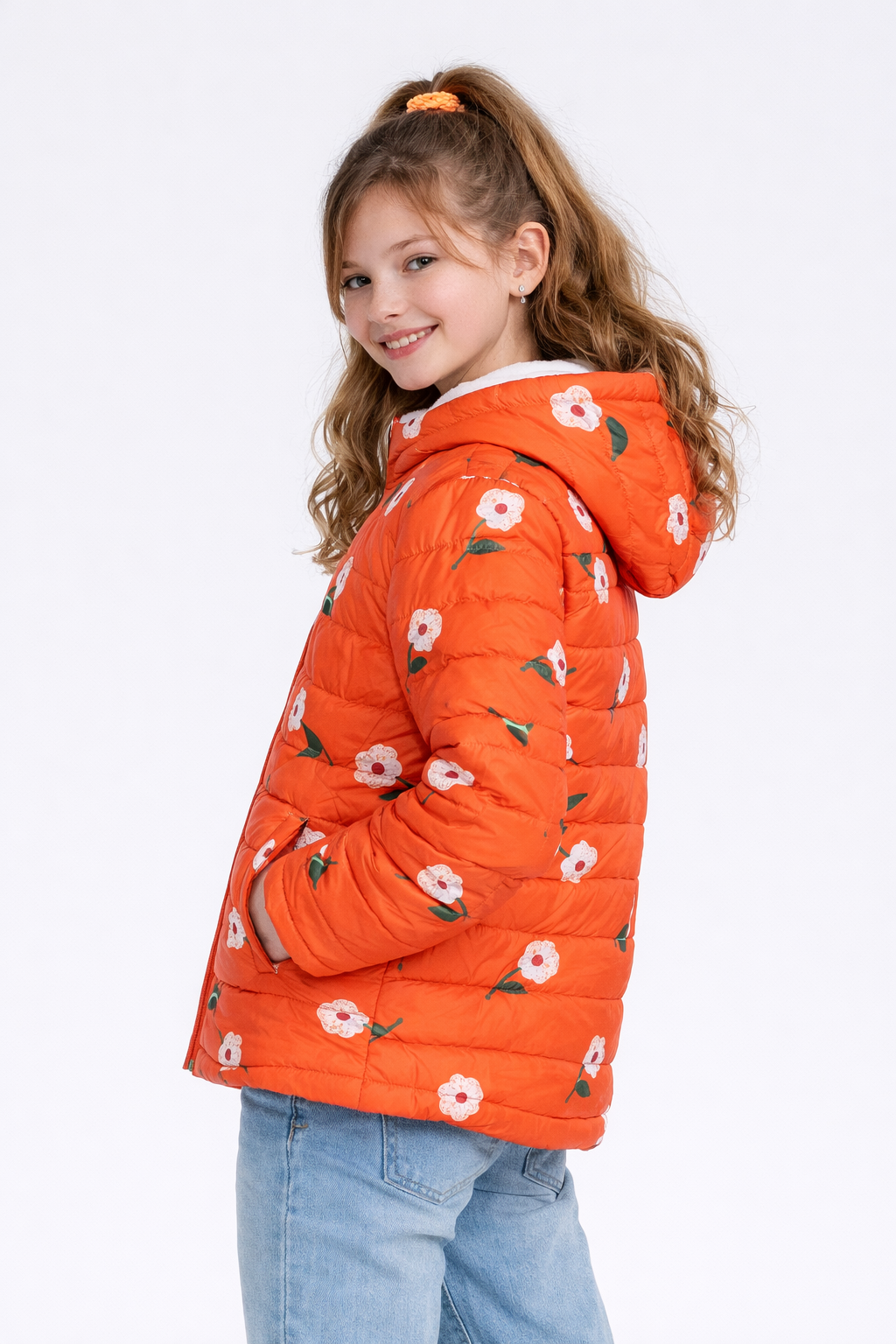 Girls Printed Hoodie Jacket
