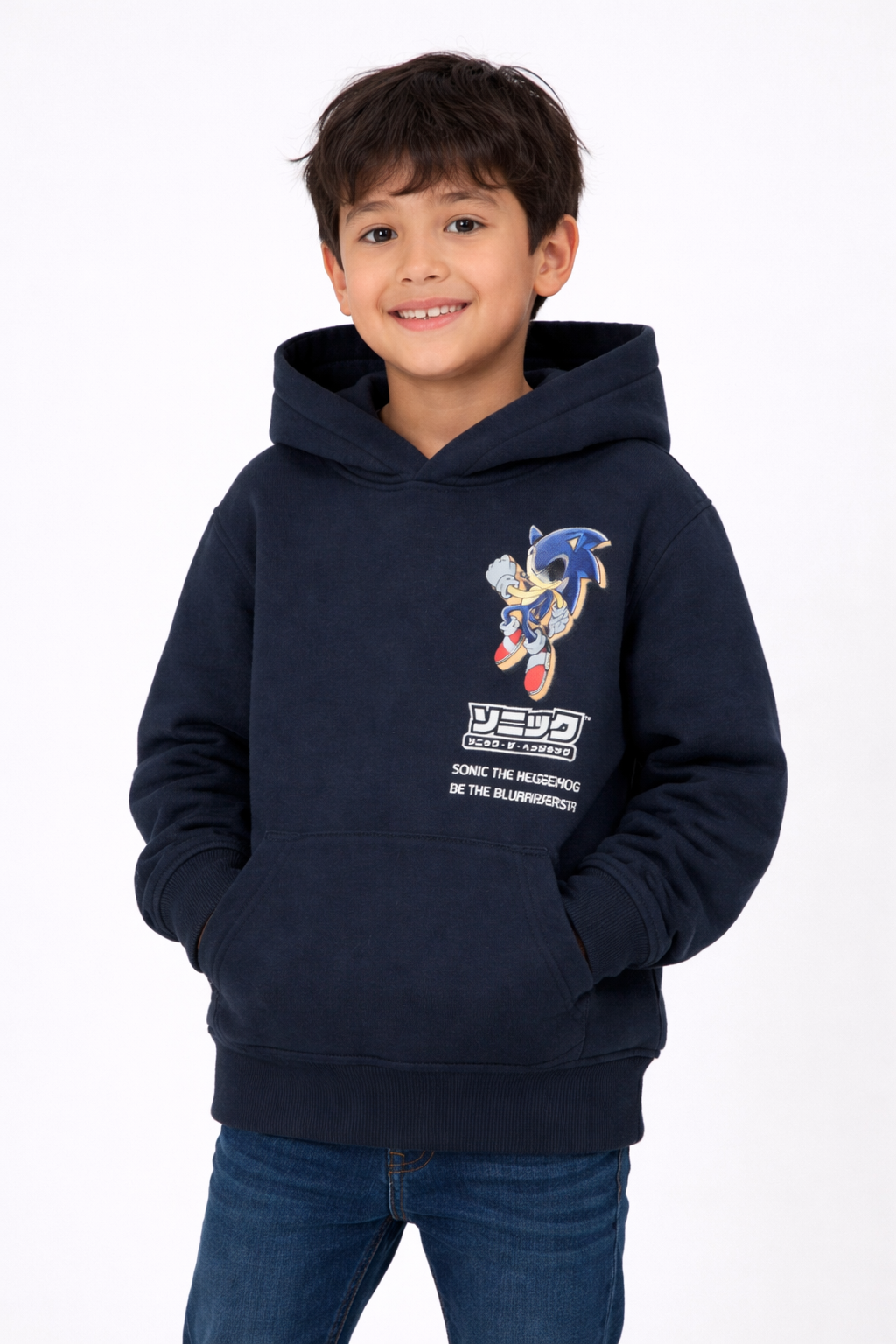 Navy Blue Sonic the Hedgehog Graphic Hoodie