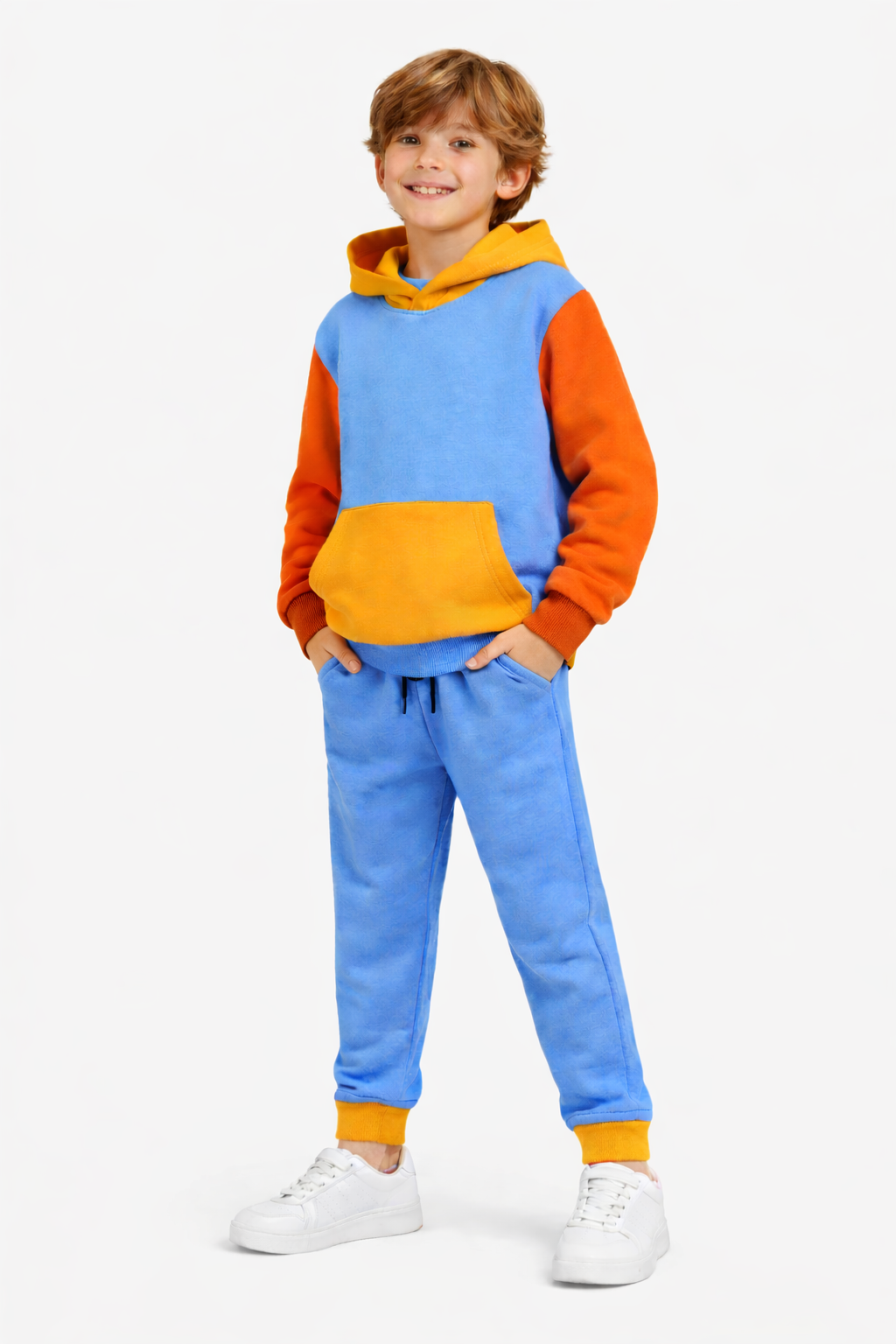 Kids Color block Hoodie & Jogger Fleece Set