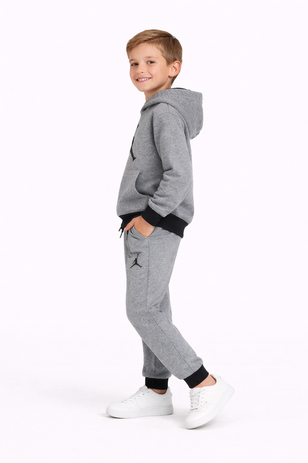 Boys Stylish Grey Jordan Hoodie and Joggers Set