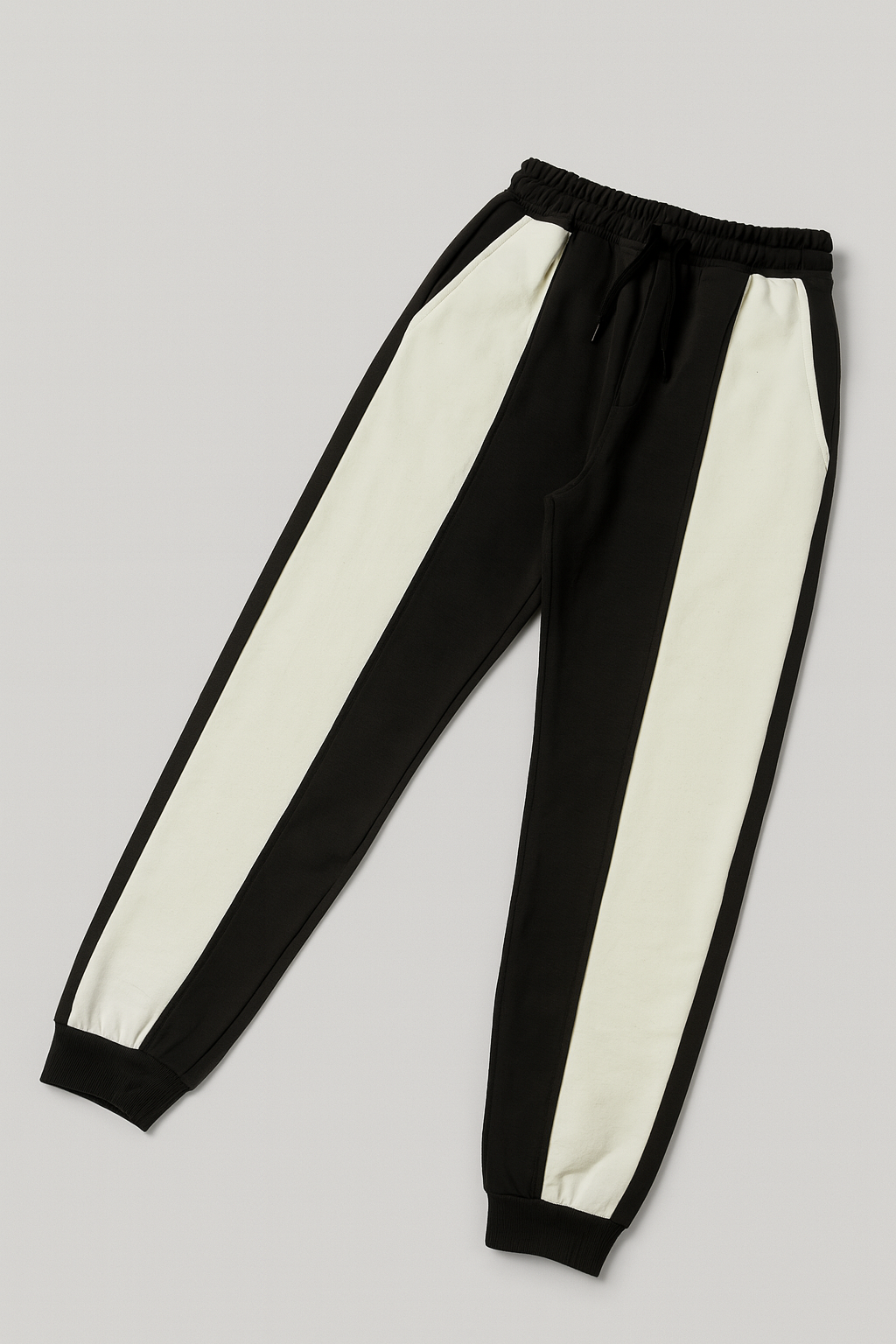 Kids Street Style Bear Hoodie & Track Pant Set – Black & White