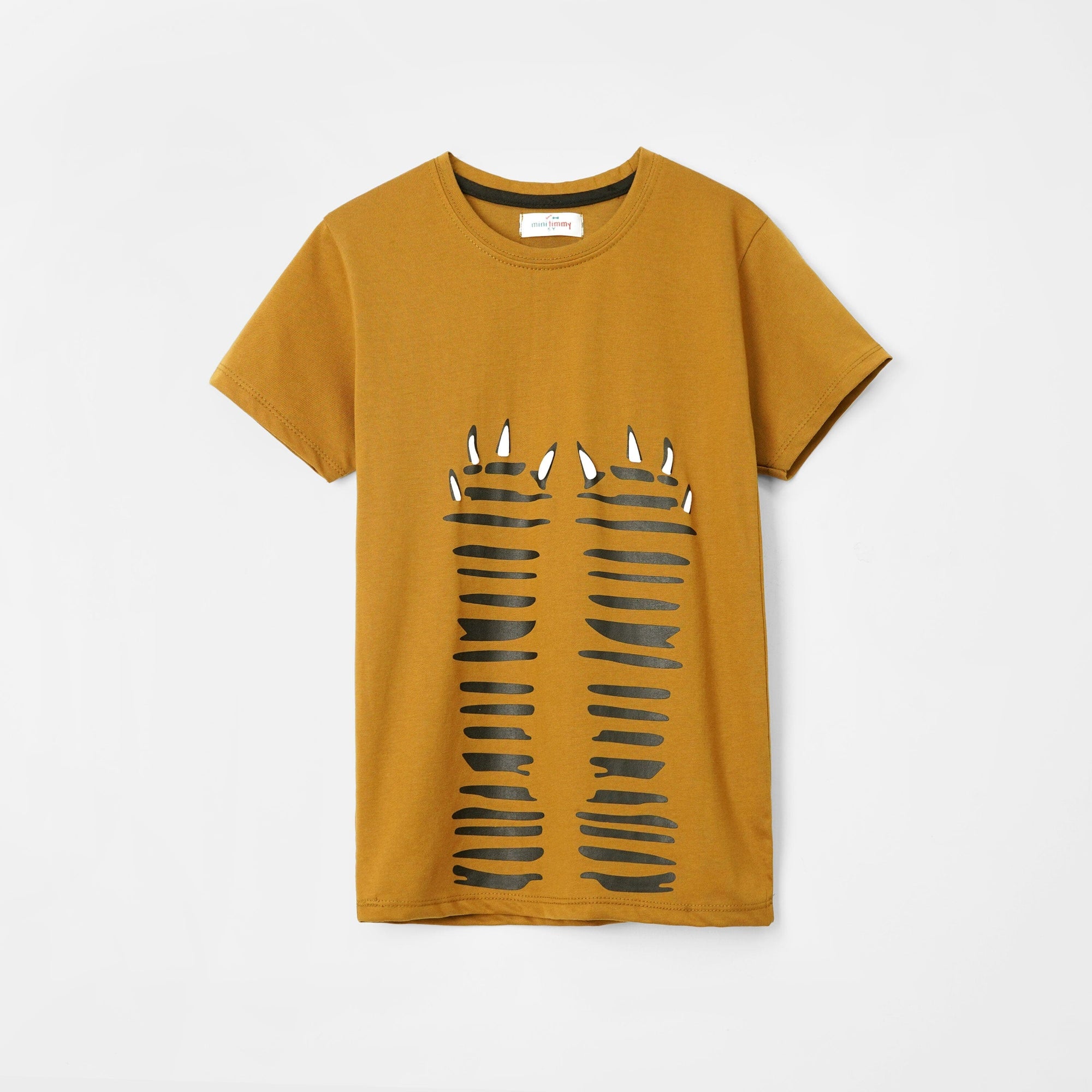 Boys Soft Cotton Graphic Mustard T-Shirt