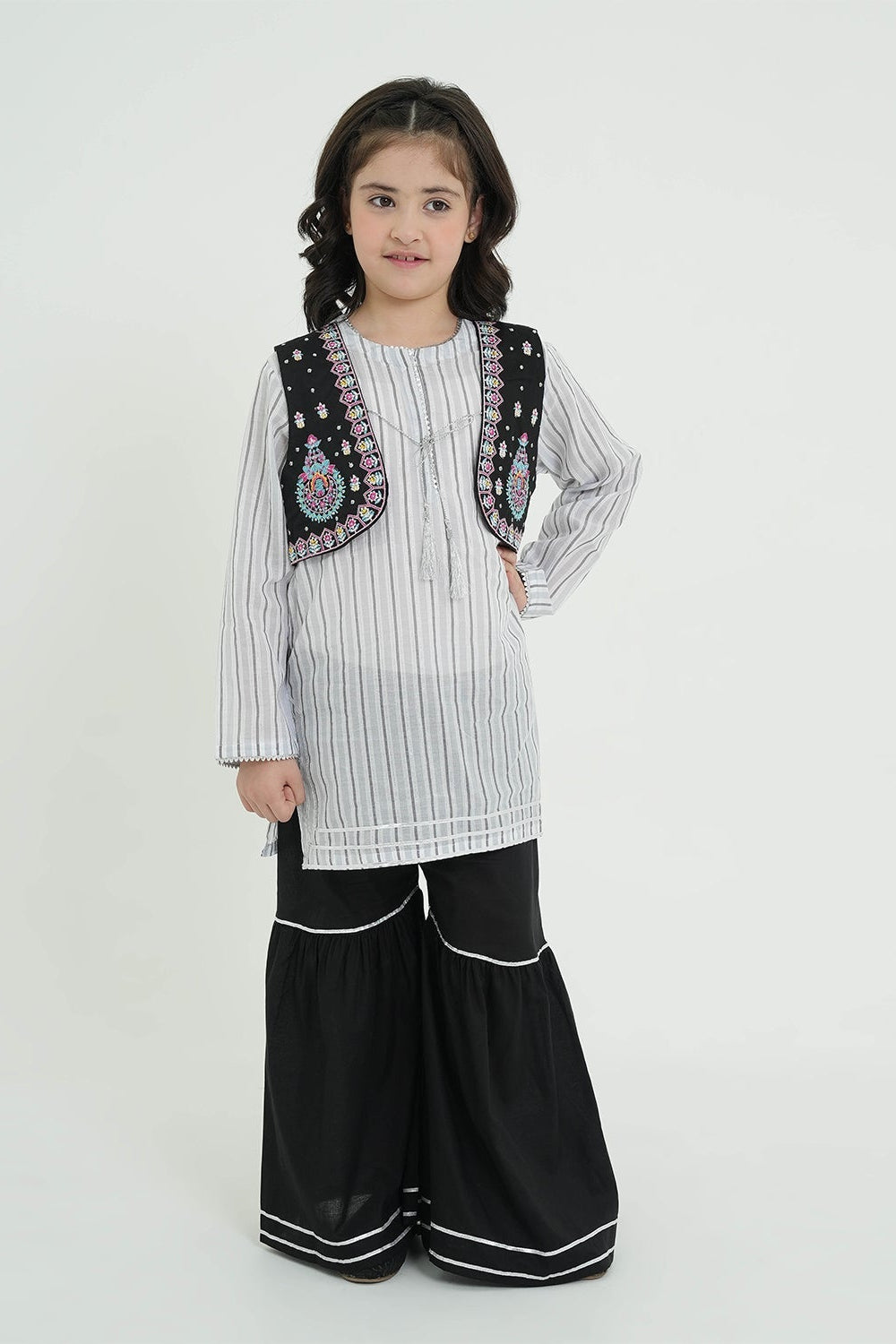 3 Pcs Shirt Koti with Gharara