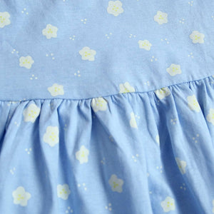 Imported Sky Blue All-Over Printed Soft Cotton Frock For Girls (120683)