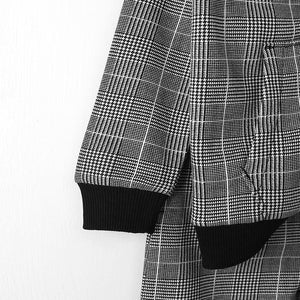 Premium Quality Check Fashion Style Fleece Zipper Track Suit For Kids (121453)