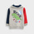 Premium Quality ''Dino'' Printed Color Block Fleece Hoodie For Kids (120907)