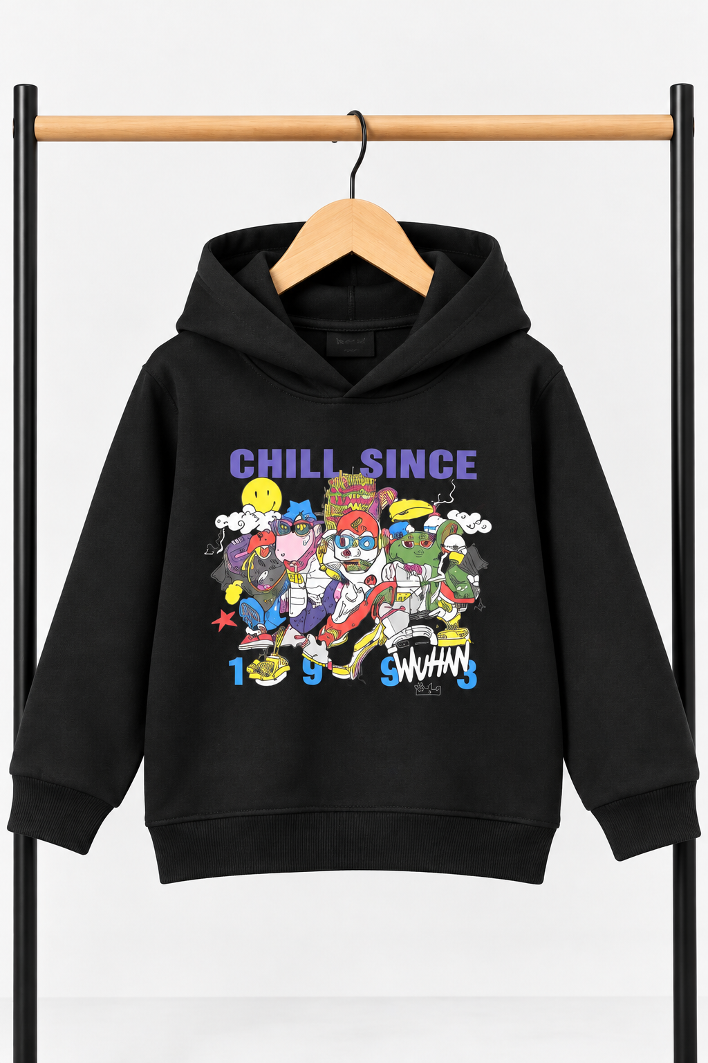 Boys Black Chill Since Graphic Hoodie