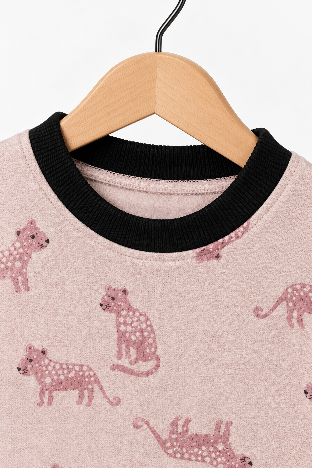 Girls Pink Cat Print Sweatshirt