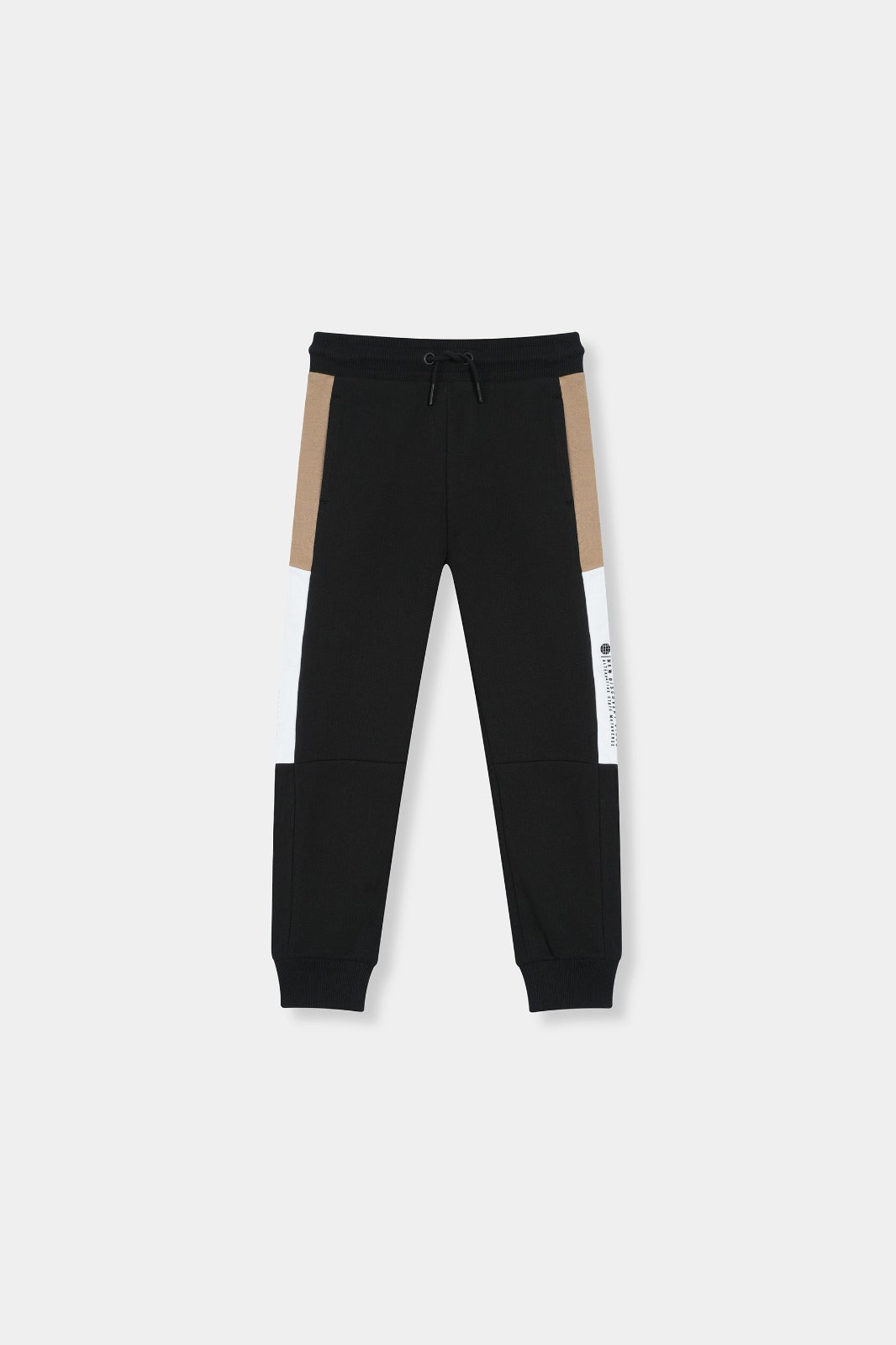 Colorblock Jogger Pants – Black, Camel & White