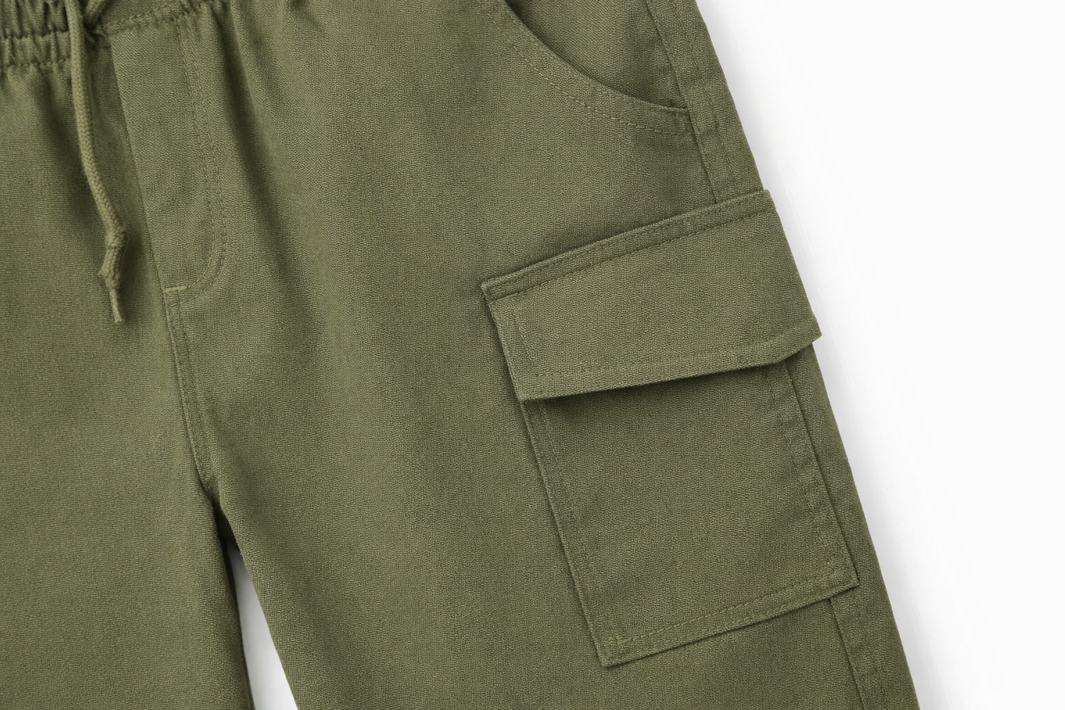 Kids Olive Green Cargo Trouser