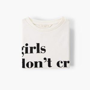Girls ecru message cotton sweatshirt (1410)