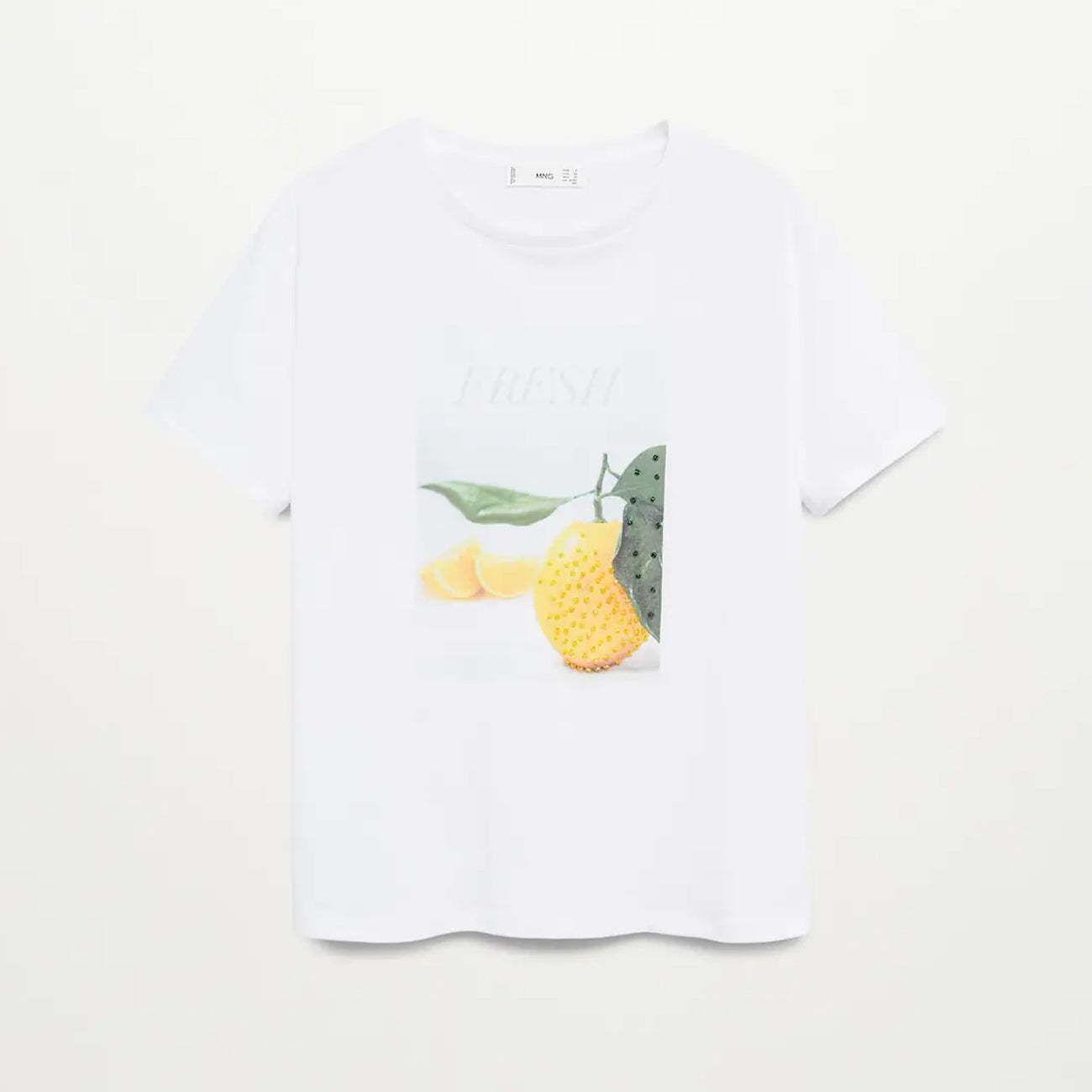 Premium Quality "Fresh" White Cotton Blend T-Shirt For Women (11204)